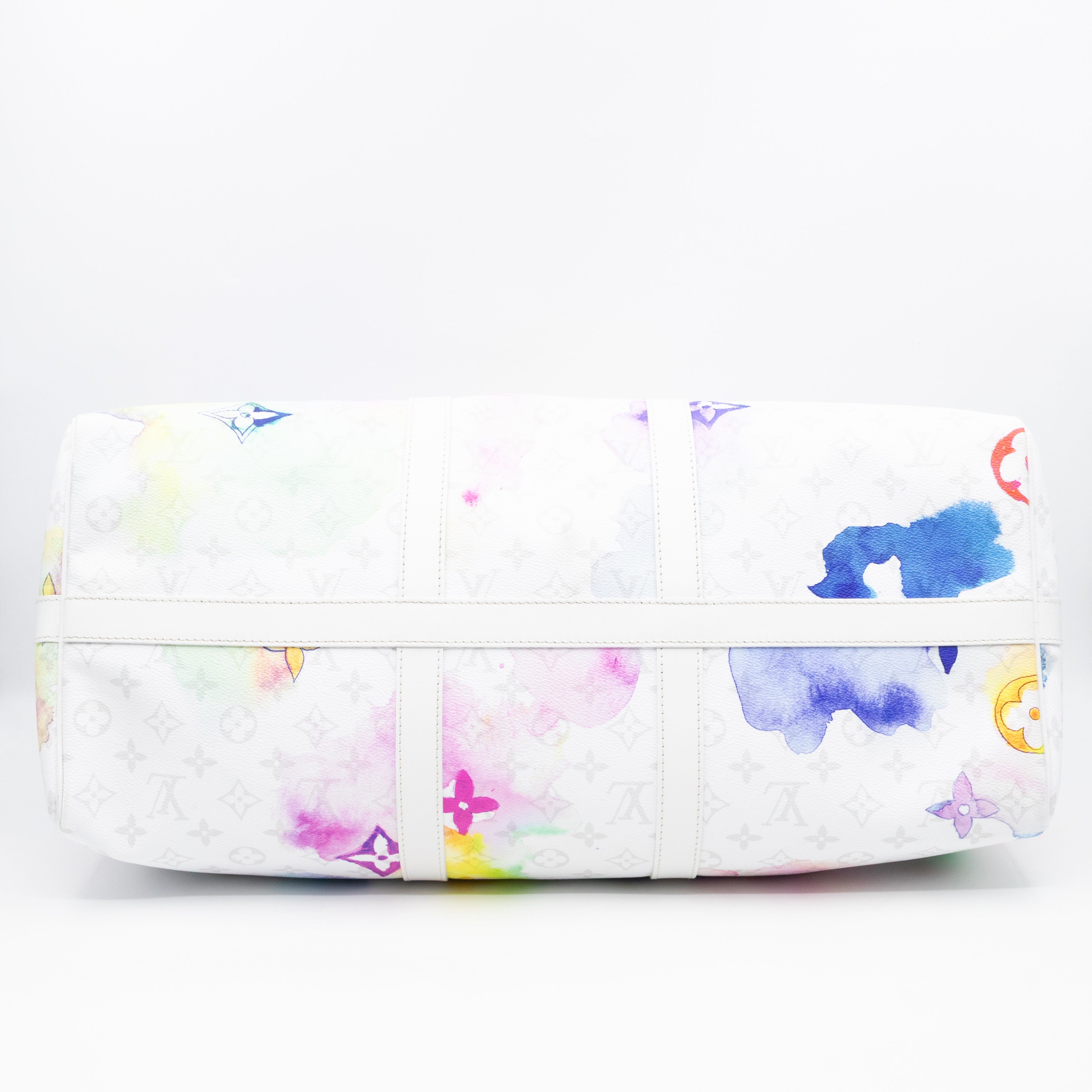 Keepall 50 Bandouliere Monogram Watercolor White