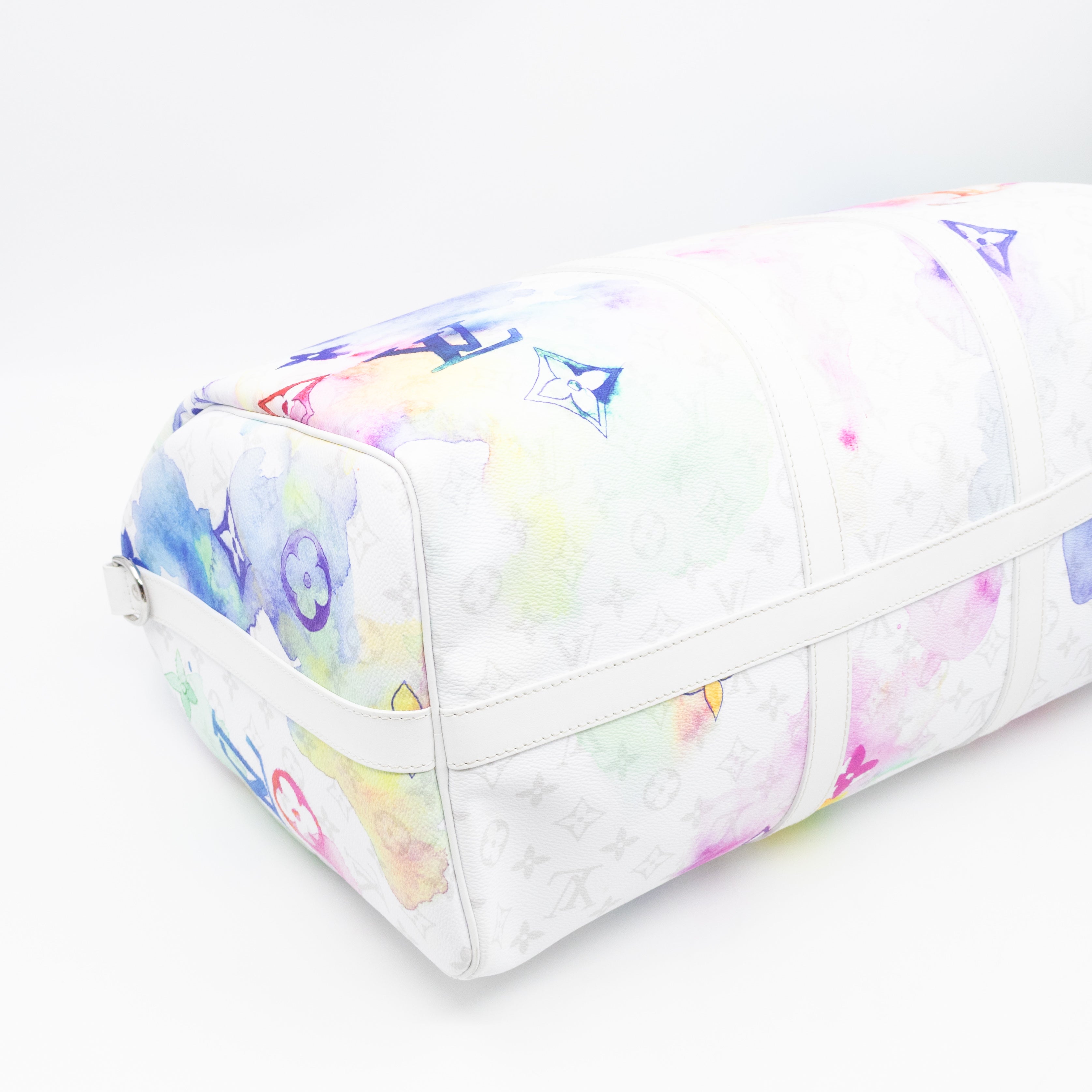 Keepall 50 Bandouliere Monogram Watercolor White