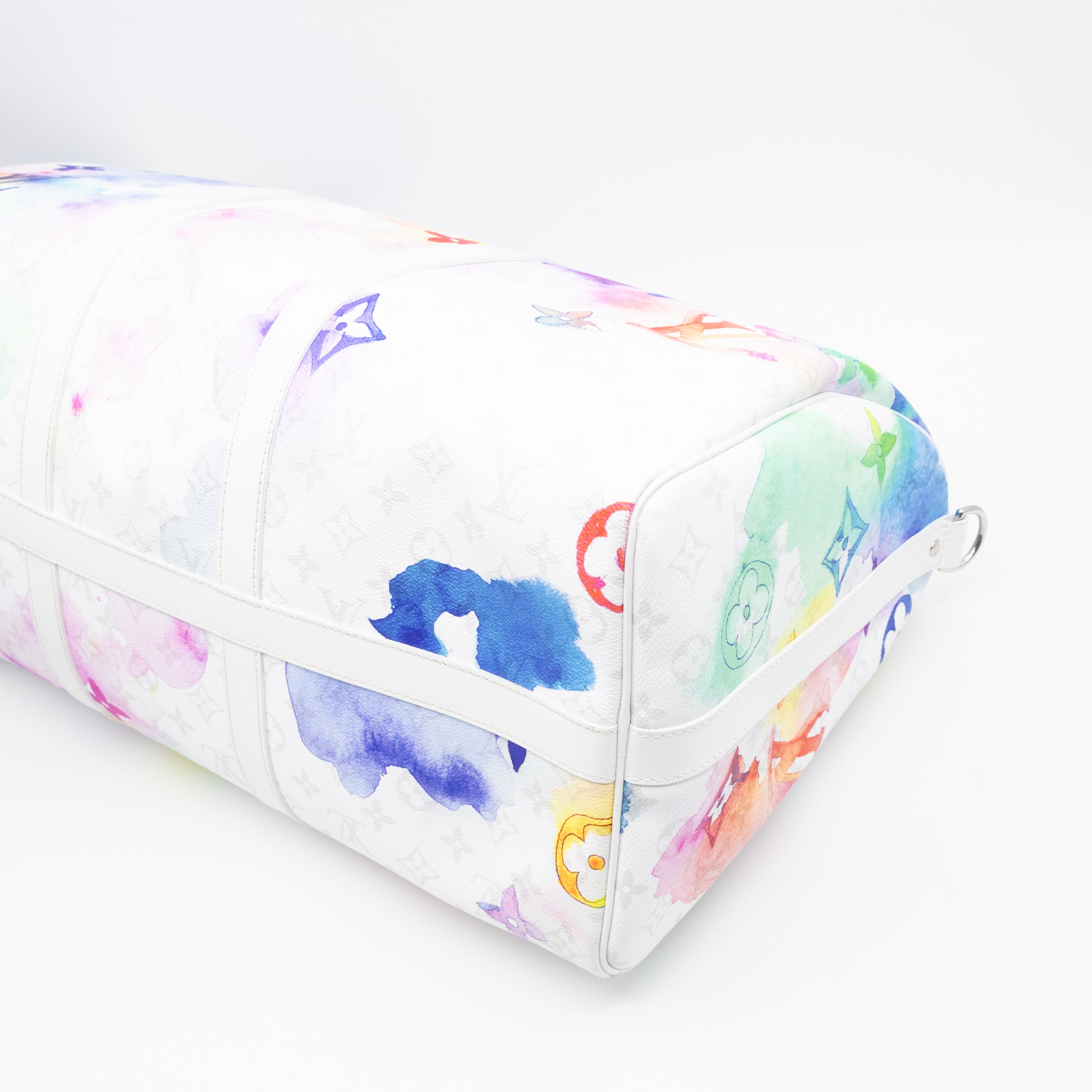 Keepall 50 Bandouliere Monogram Watercolor White