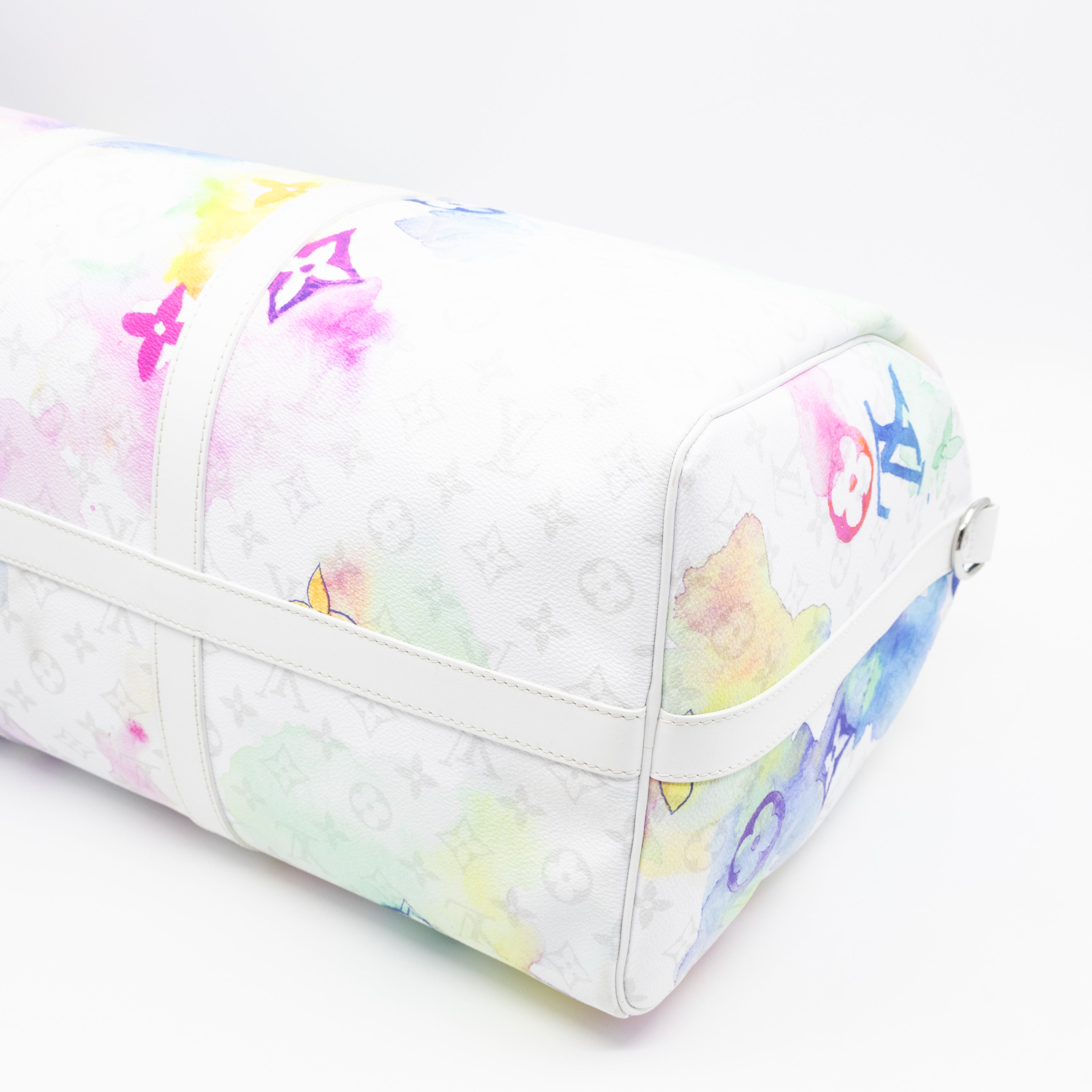 Keepall 50 Bandouliere Monogram Watercolor White