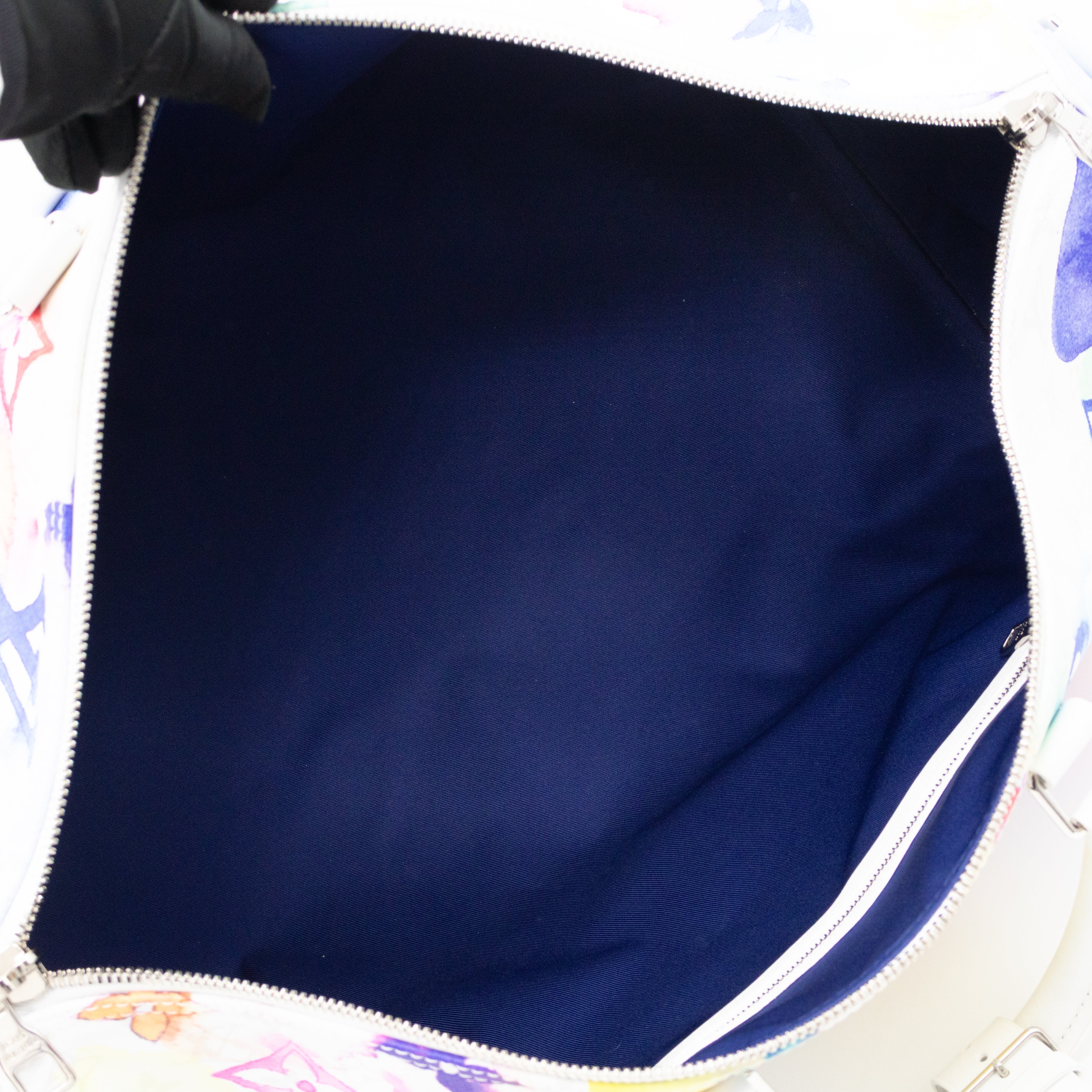 Keepall 50 Bandouliere Monogram Watercolor White