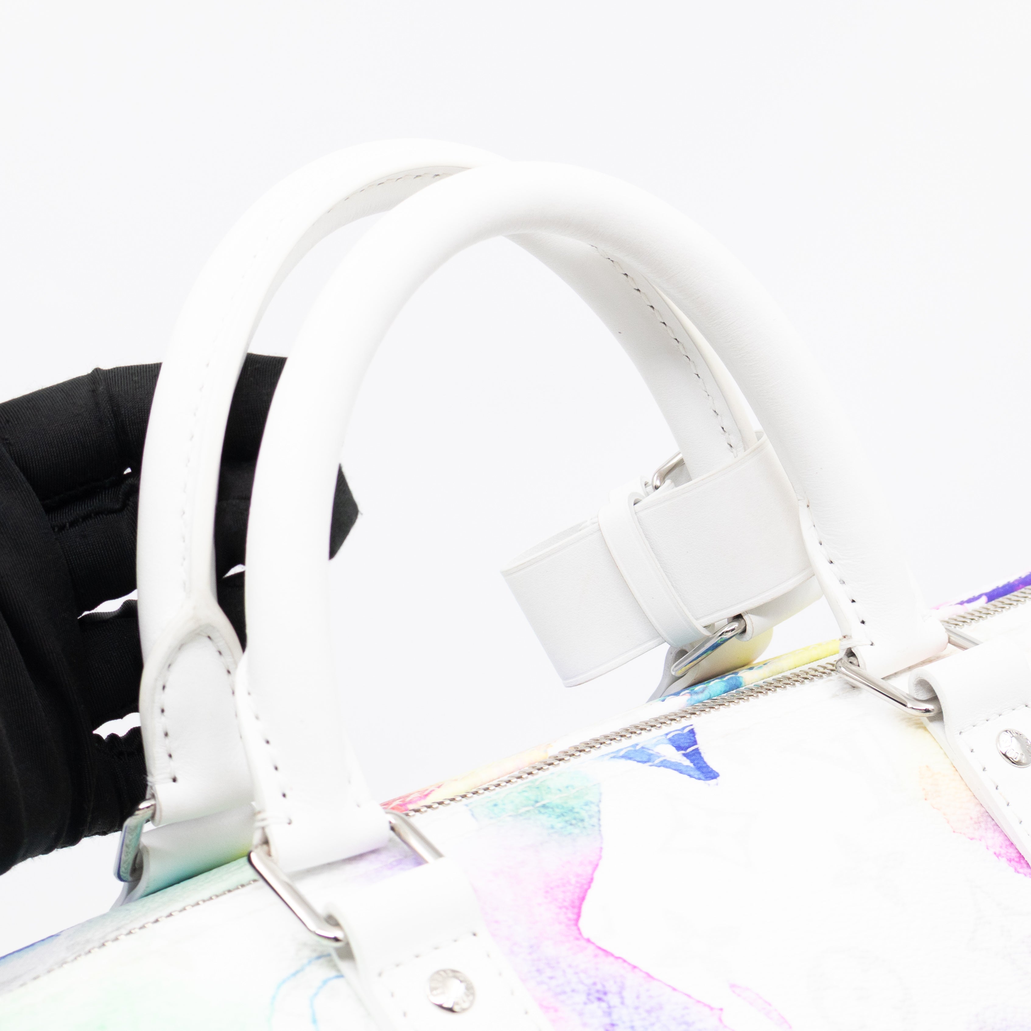 Keepall 50 Bandouliere Monogram Watercolor White