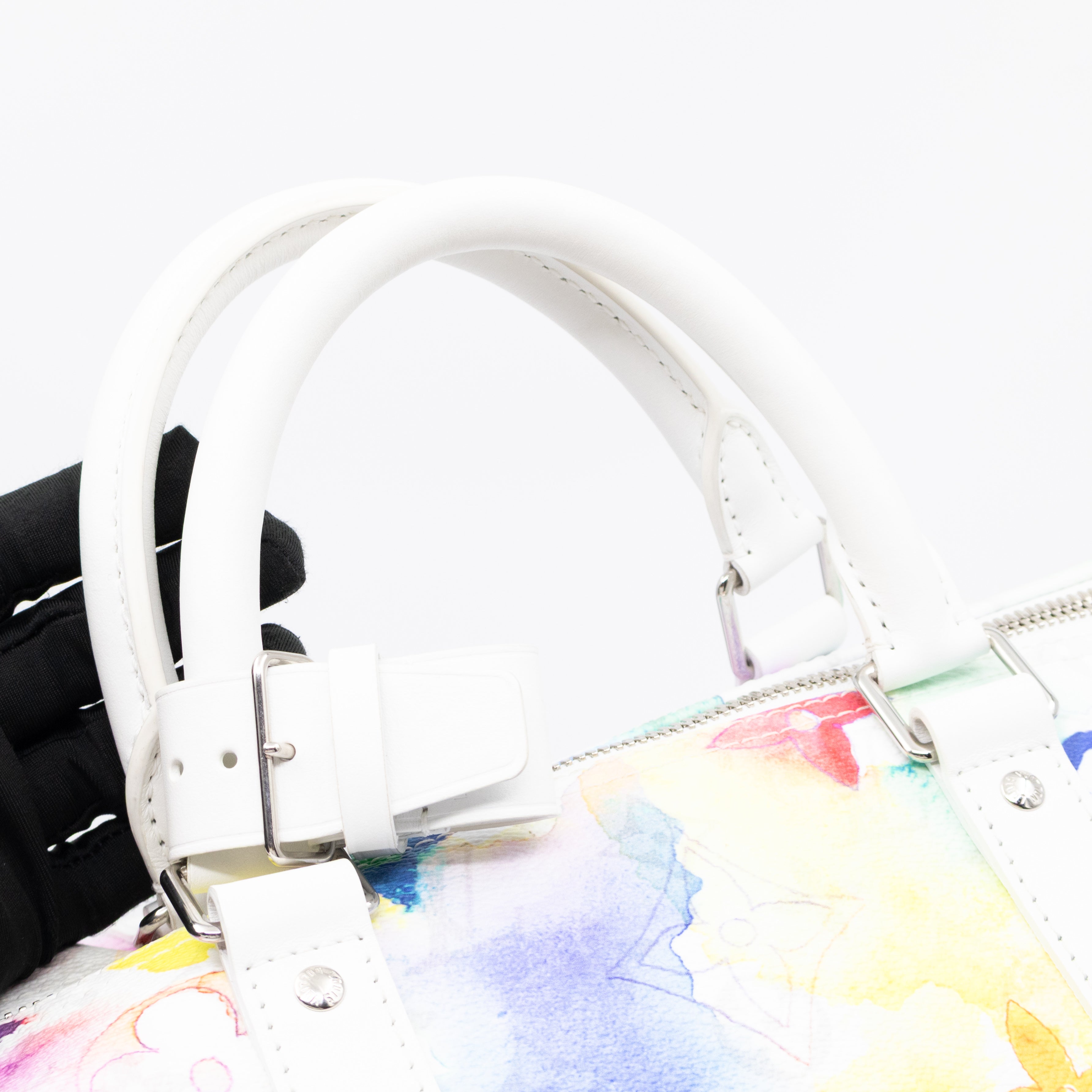 Keepall 50 Bandouliere Monogram Watercolor White