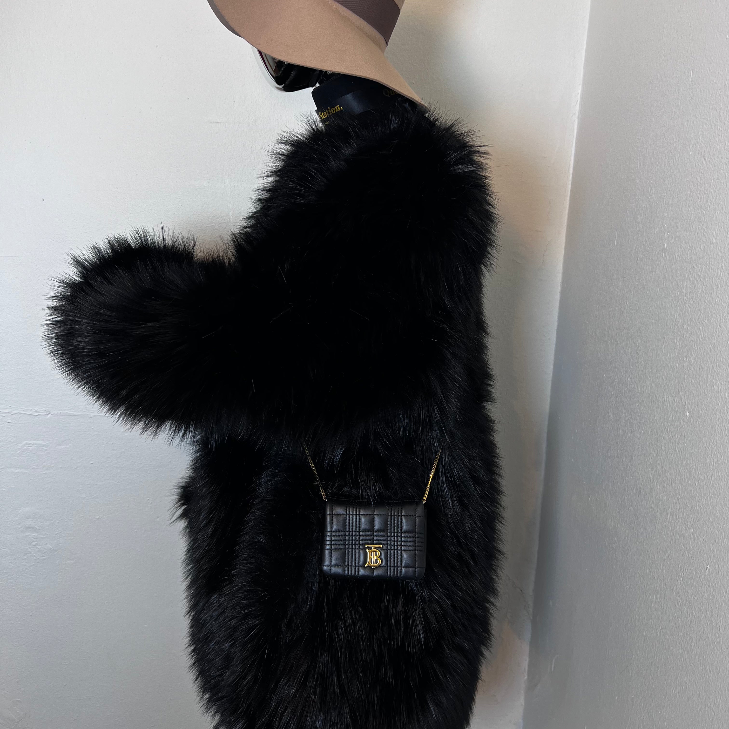 Micro Lola Shoulder Bag Black Quilted Leather