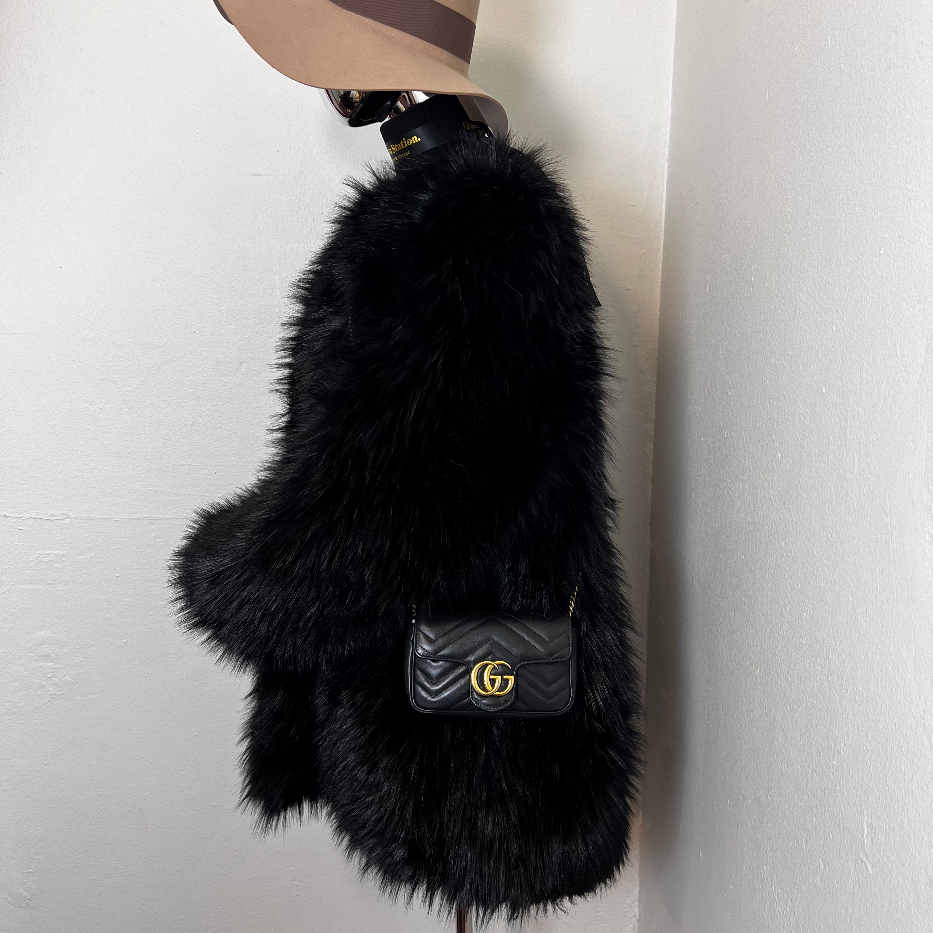 GG Marmont Super Mini Flap Bag Black Leather