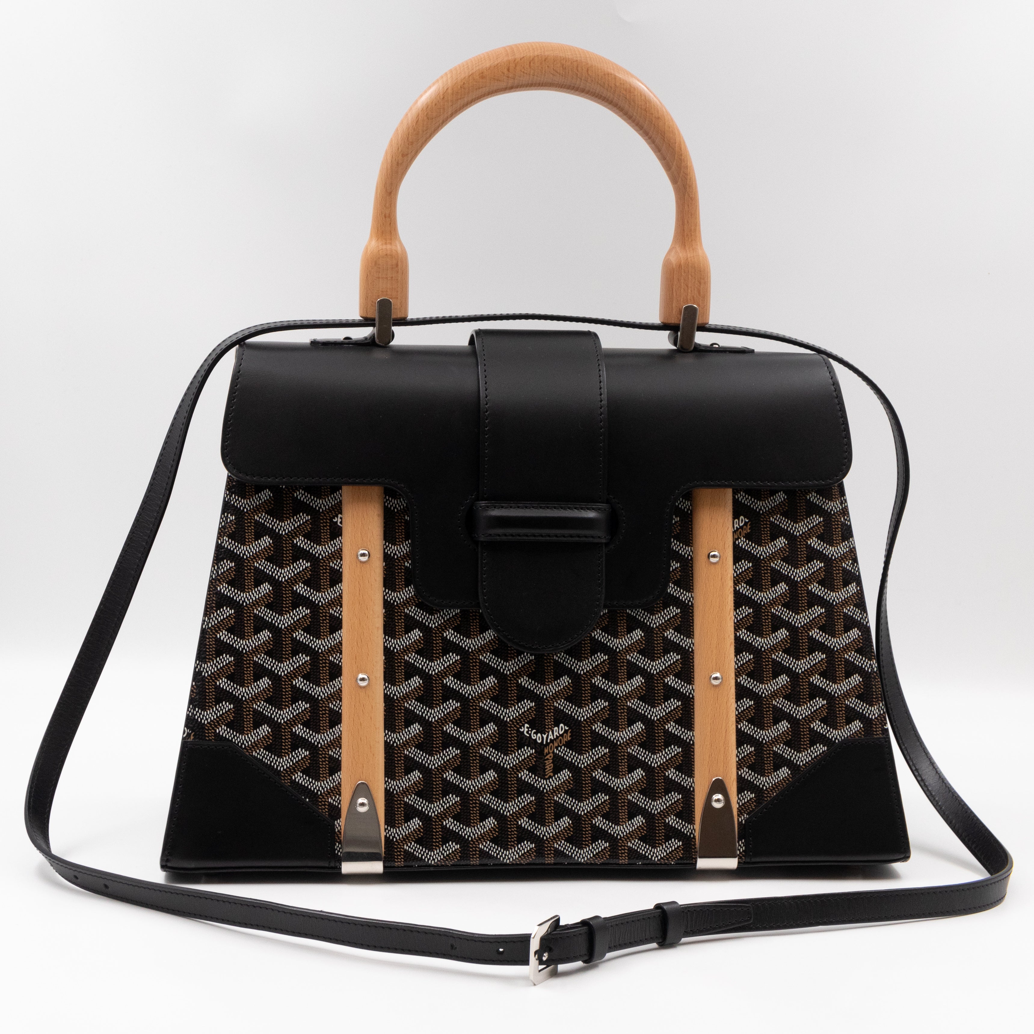 Saigon MM Black Goyardine Canvas