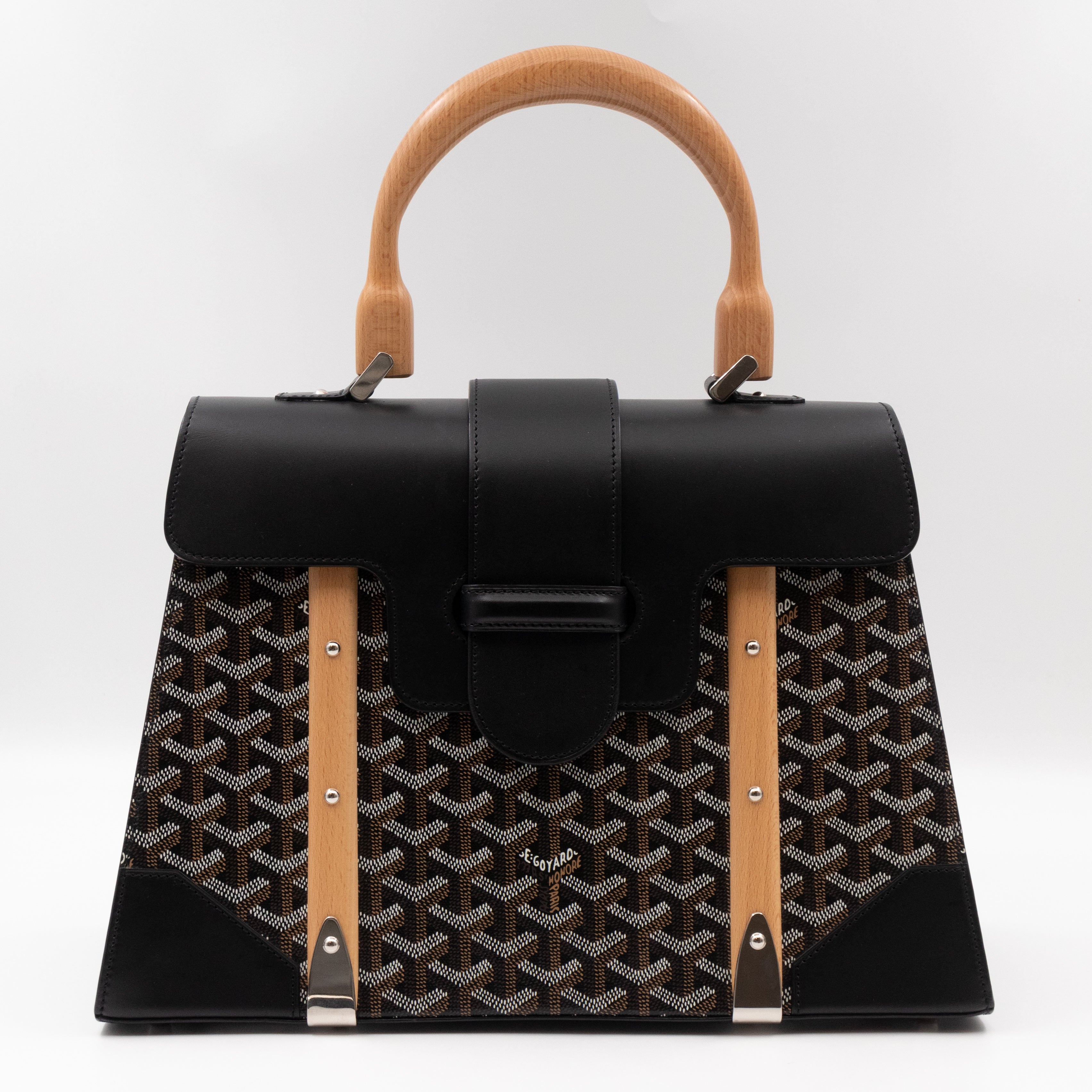 Saigon MM Black Goyardine Canvas