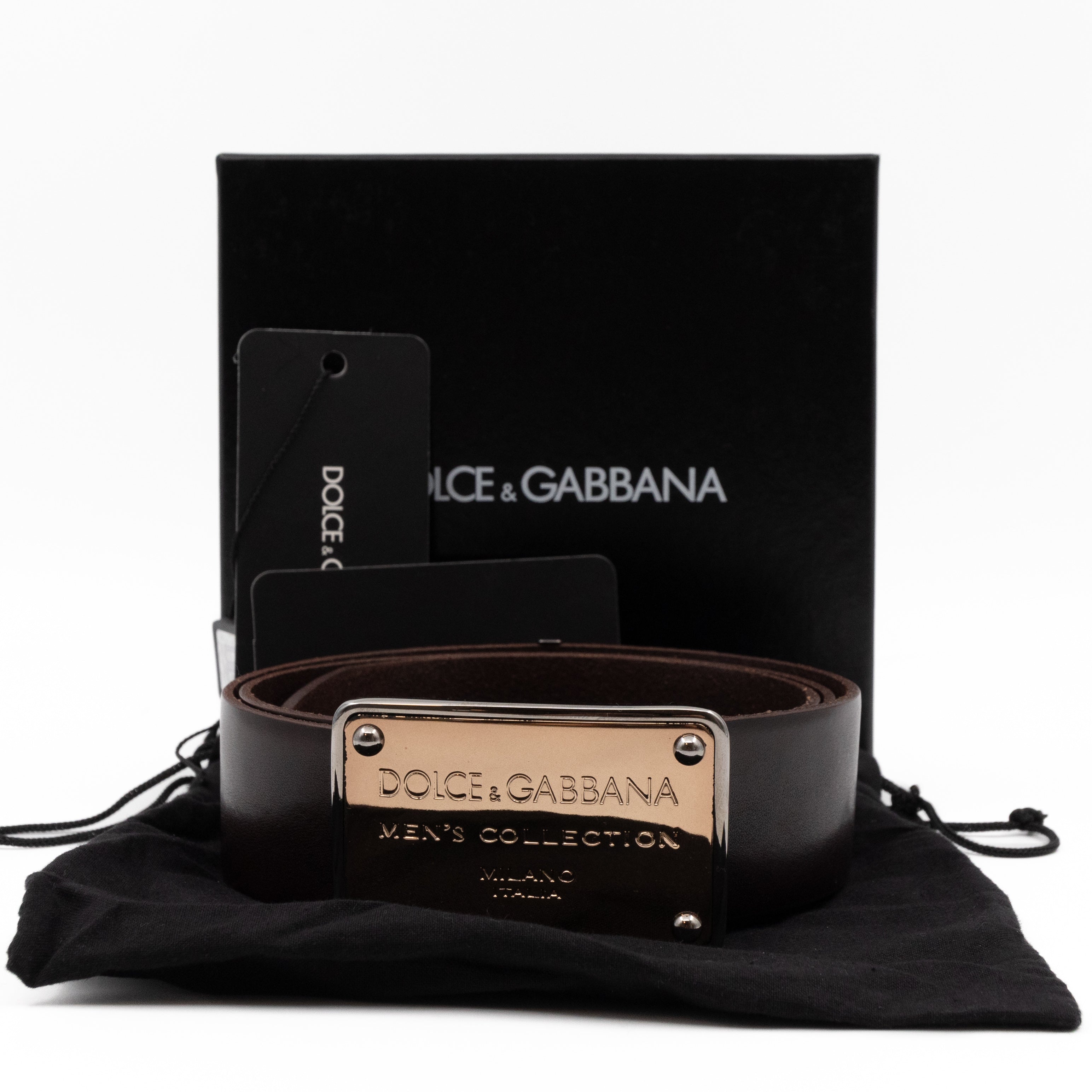 D&G Brown Leather Belt 90/36