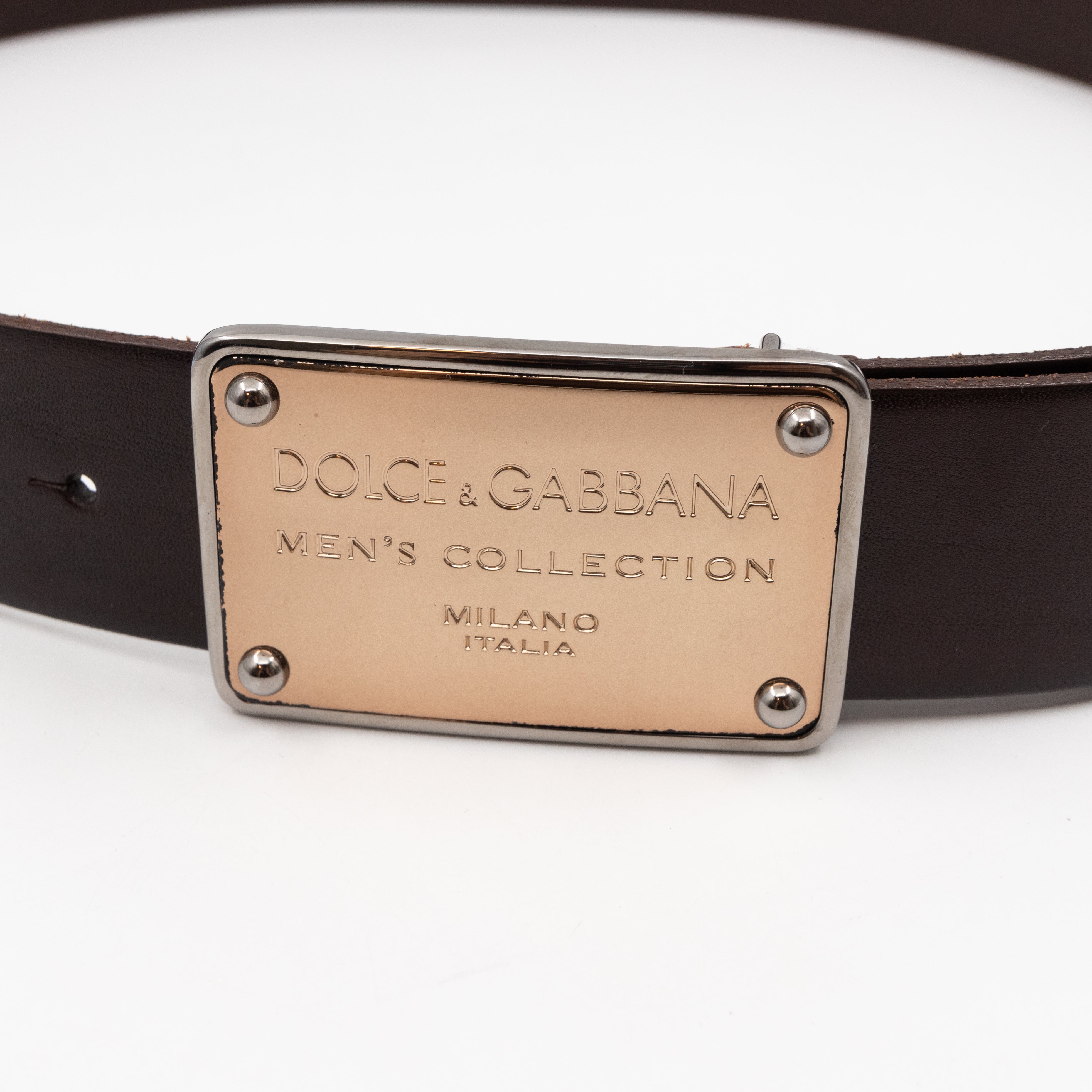 D&G Brown Leather Belt 90/36