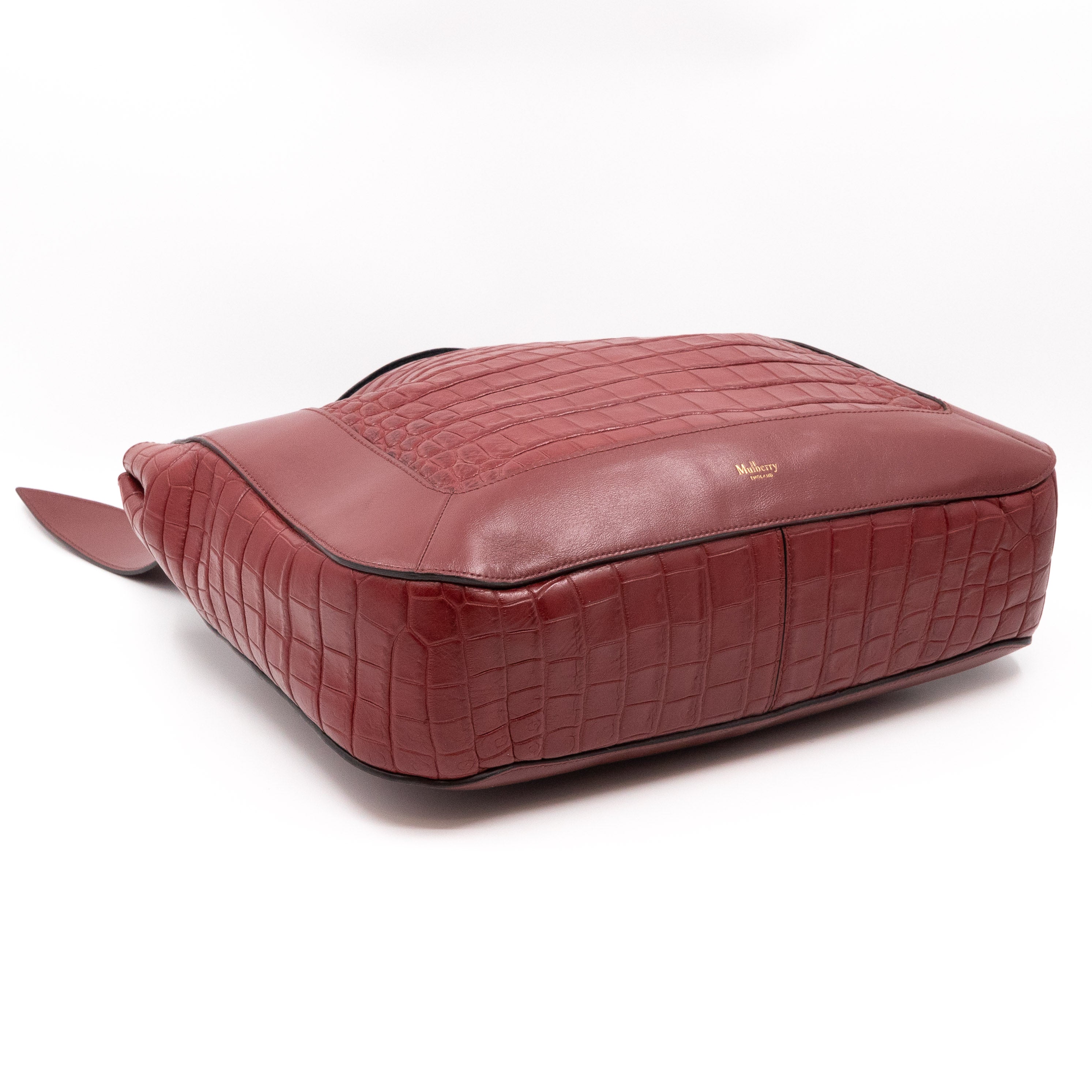Marloes Hobo Bag Croc Embossed Ruby Leather