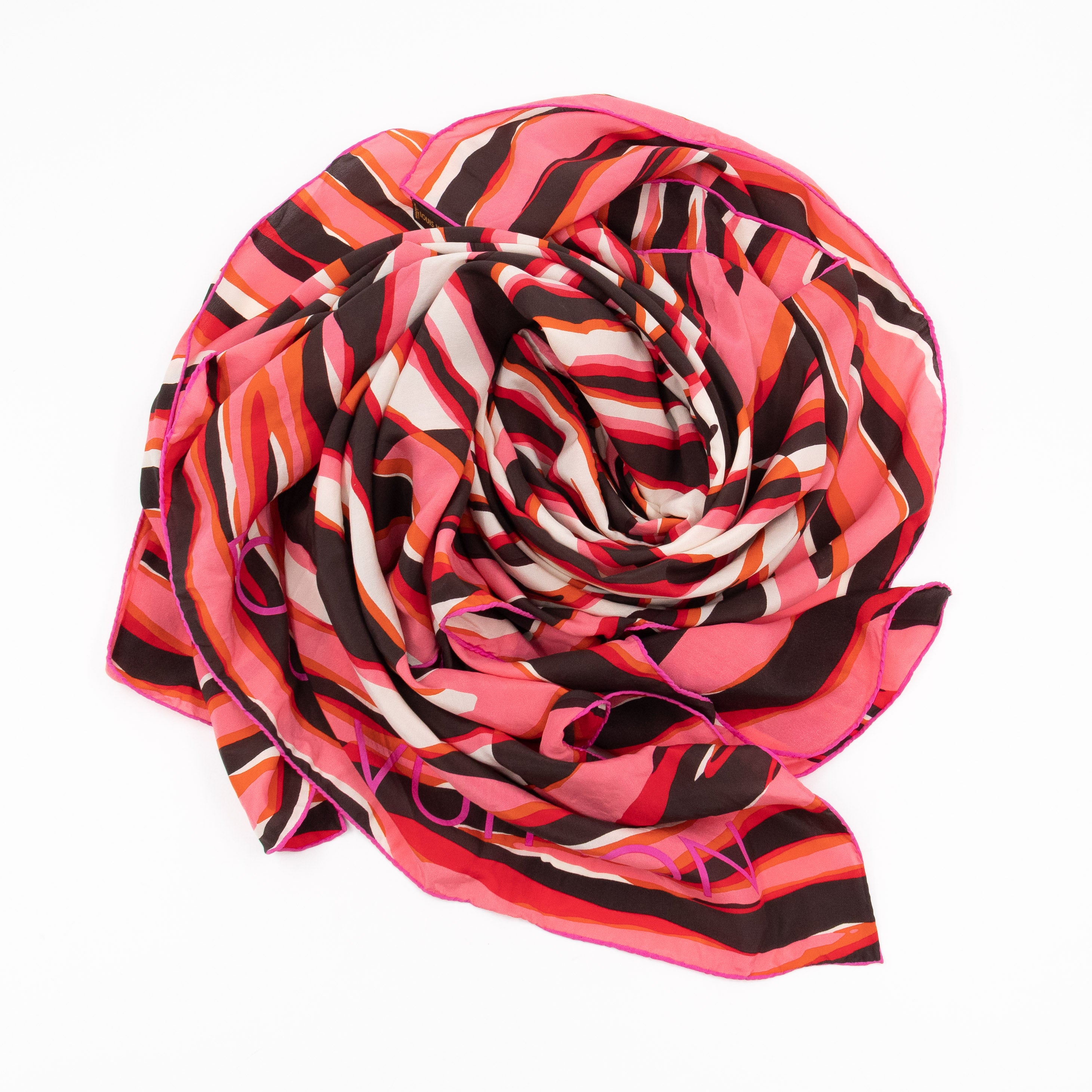 Zebra Silk Square Scarf Pink