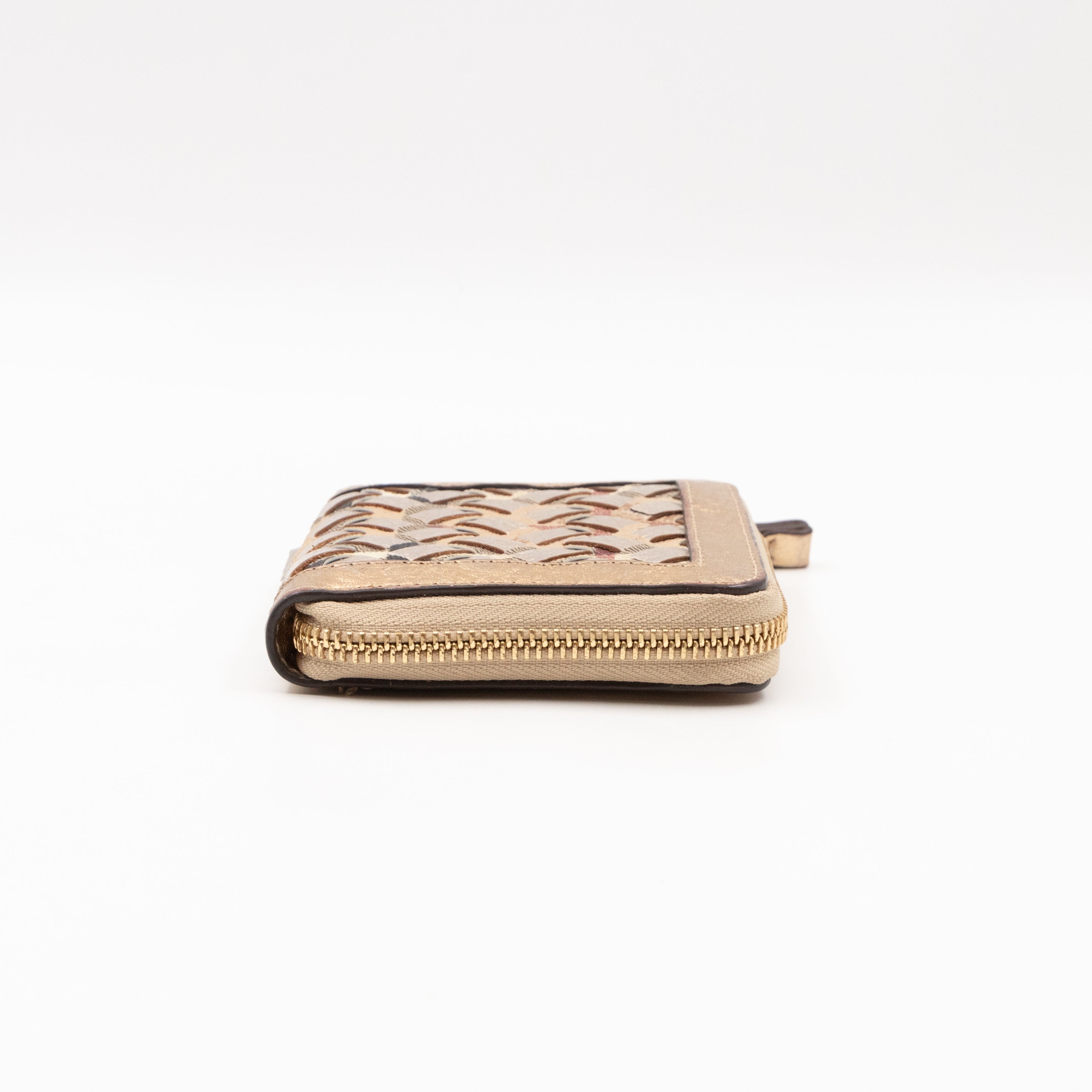 Small Ziggy Wallet Braided Leather Gold