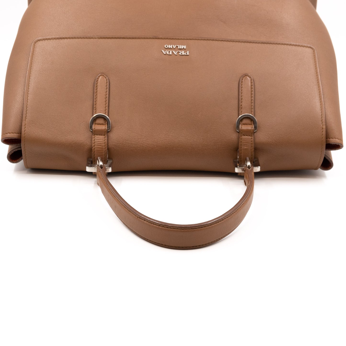 Flap Tote Bag Brown Vitello Leather