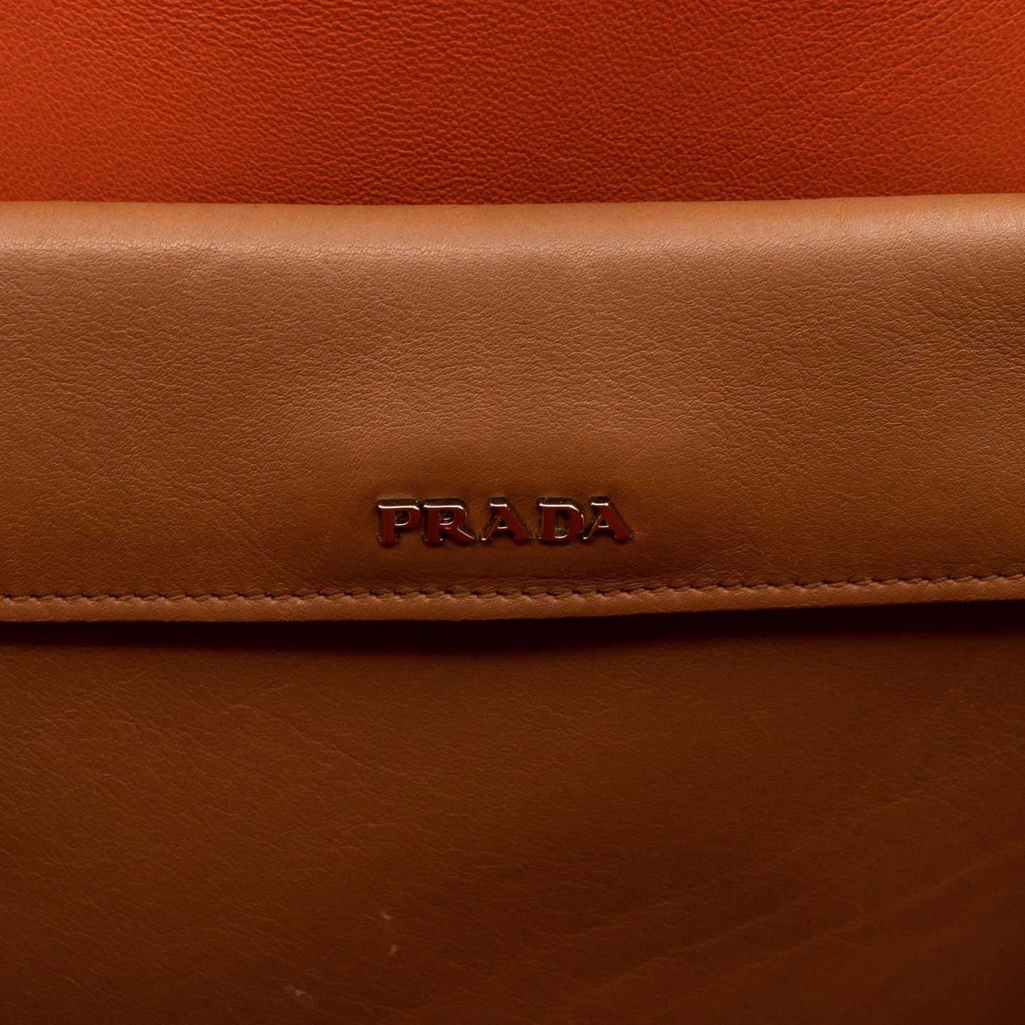 Flap Tote Bag Brown Vitello Leather