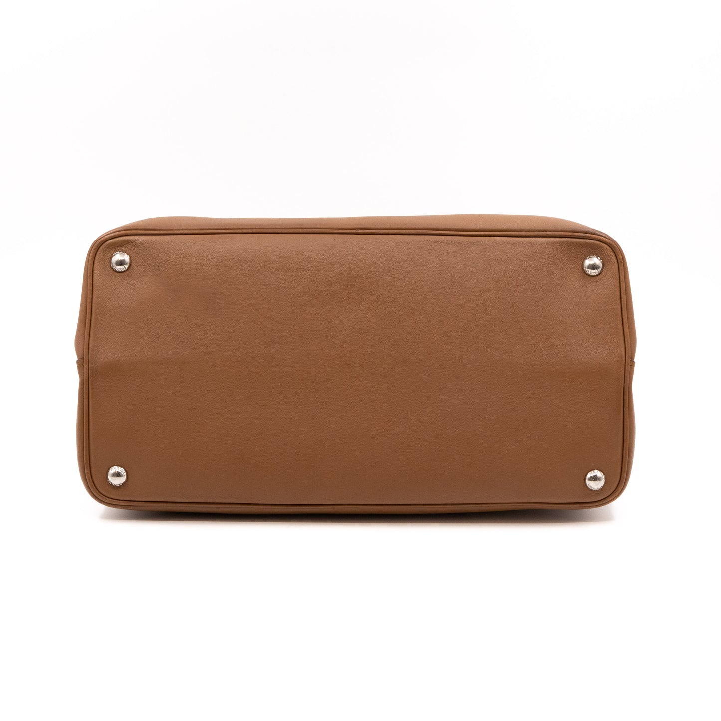 Flap Tote Bag Brown Vitello Leather