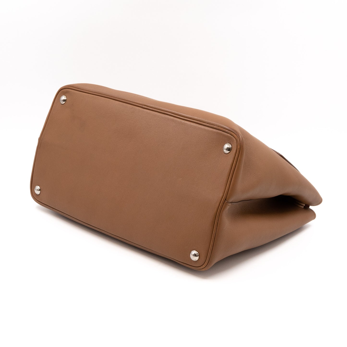 Flap Tote Bag Brown Vitello Leather