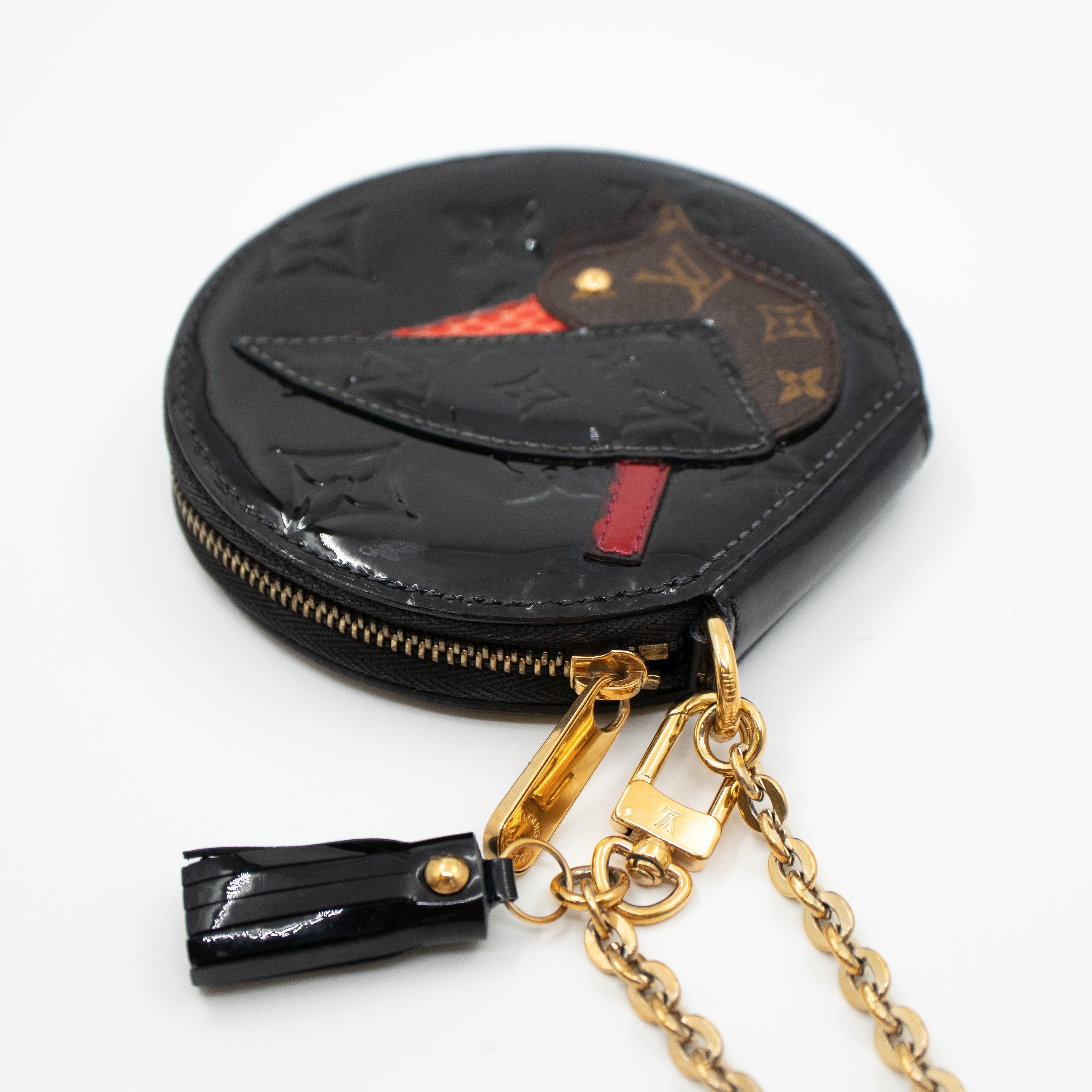 Coin Purse Animaux Vernis Black