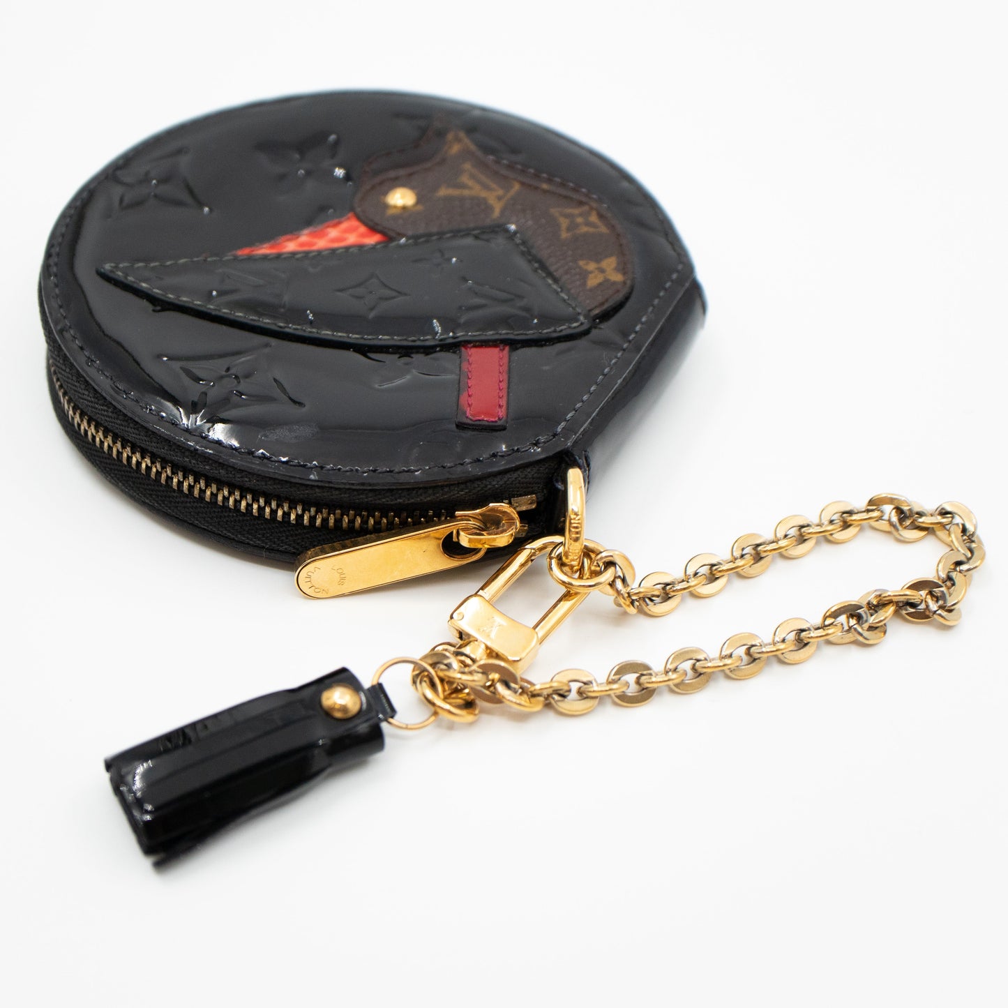 Coin Purse Animaux Vernis Black