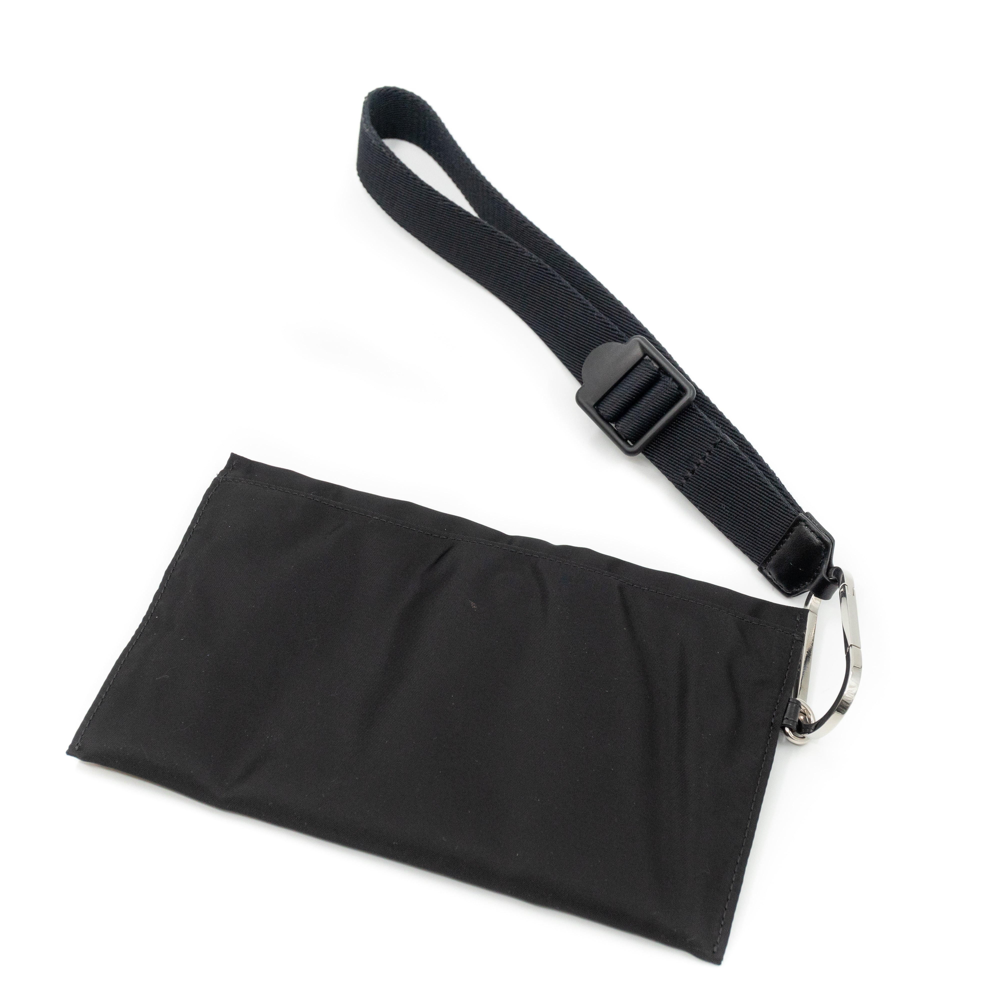 Logo Wrist Pouch Black Nylon