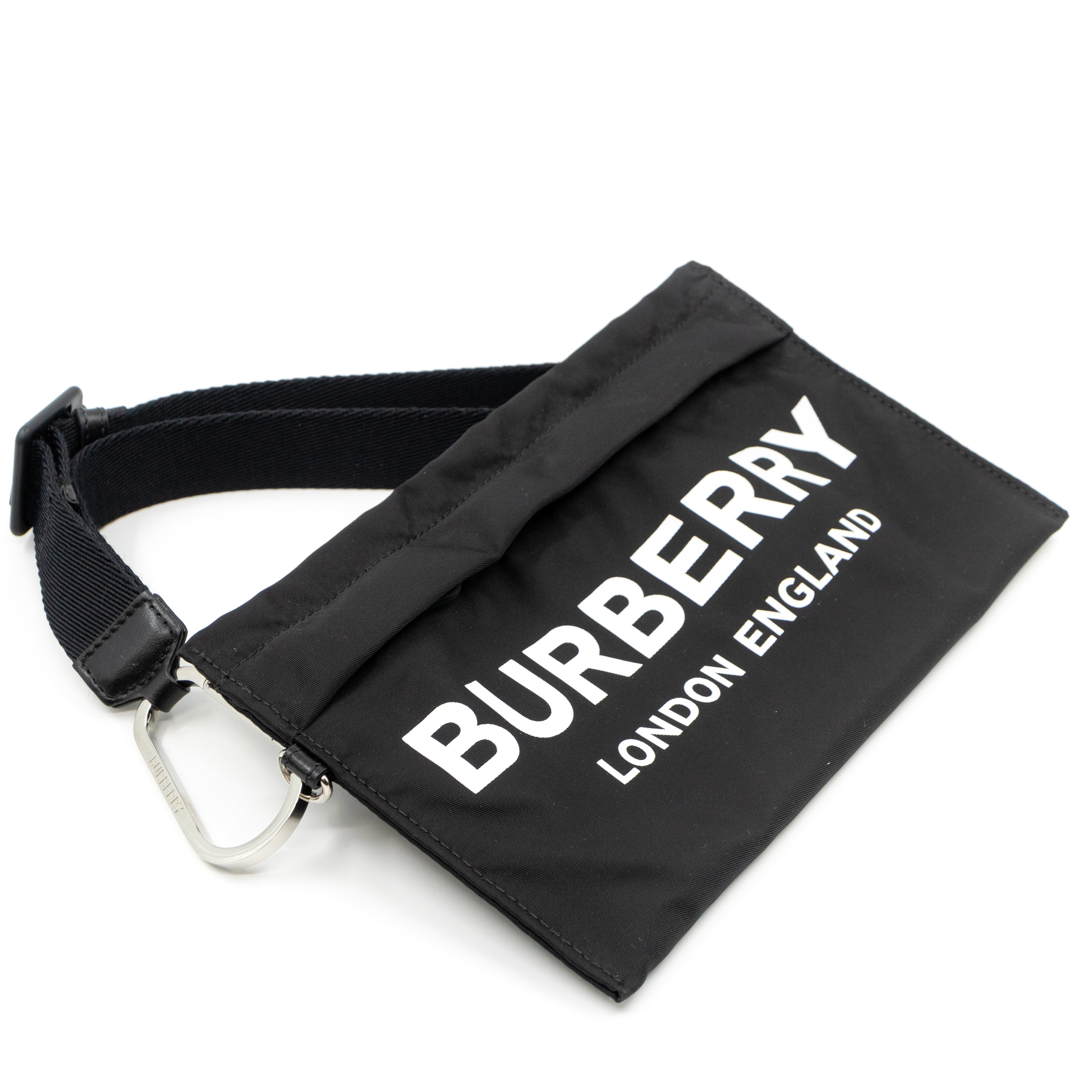 Logo Wrist Pouch Black Nylon