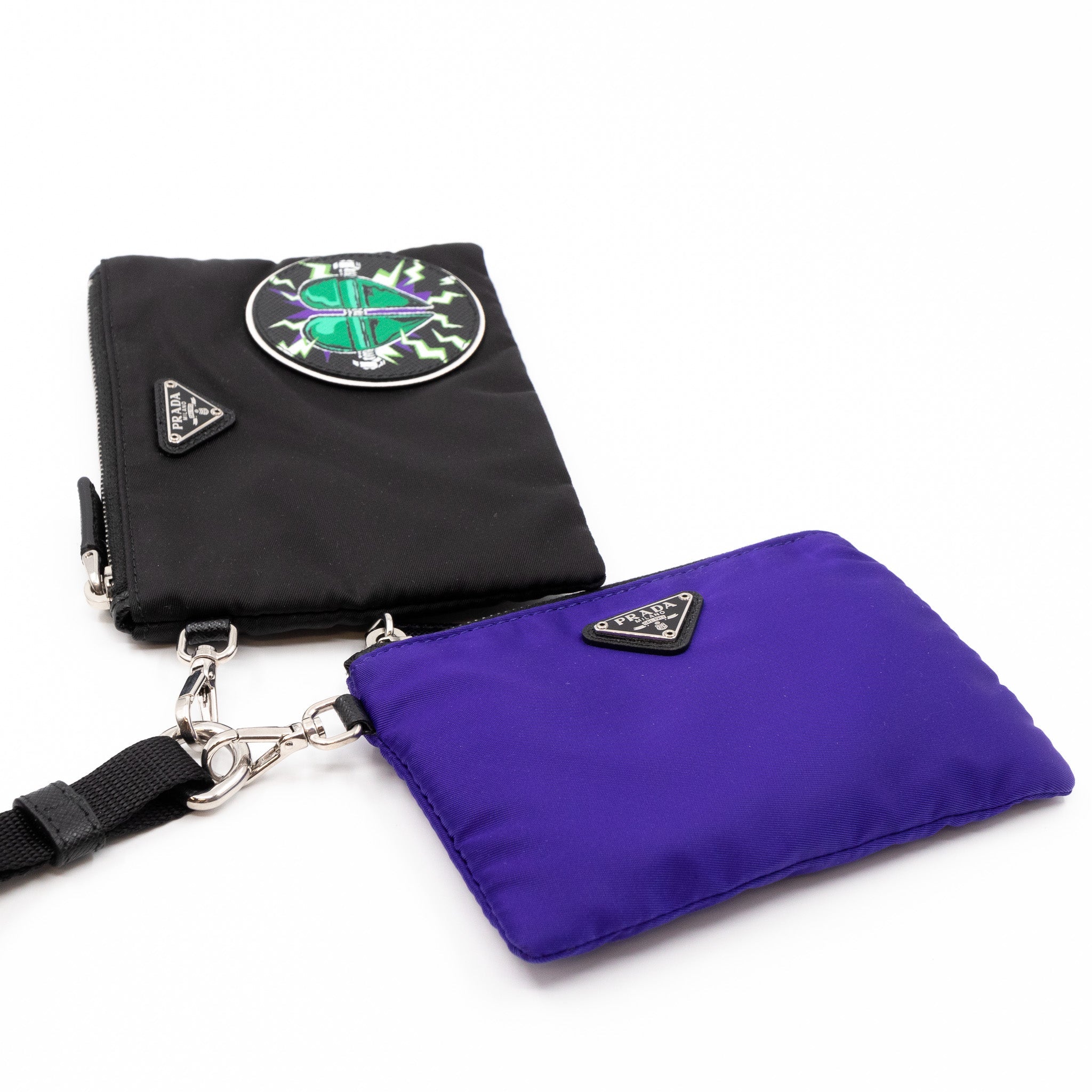 Lanyard Double Pouch Violet & Black Tessuto Nylon