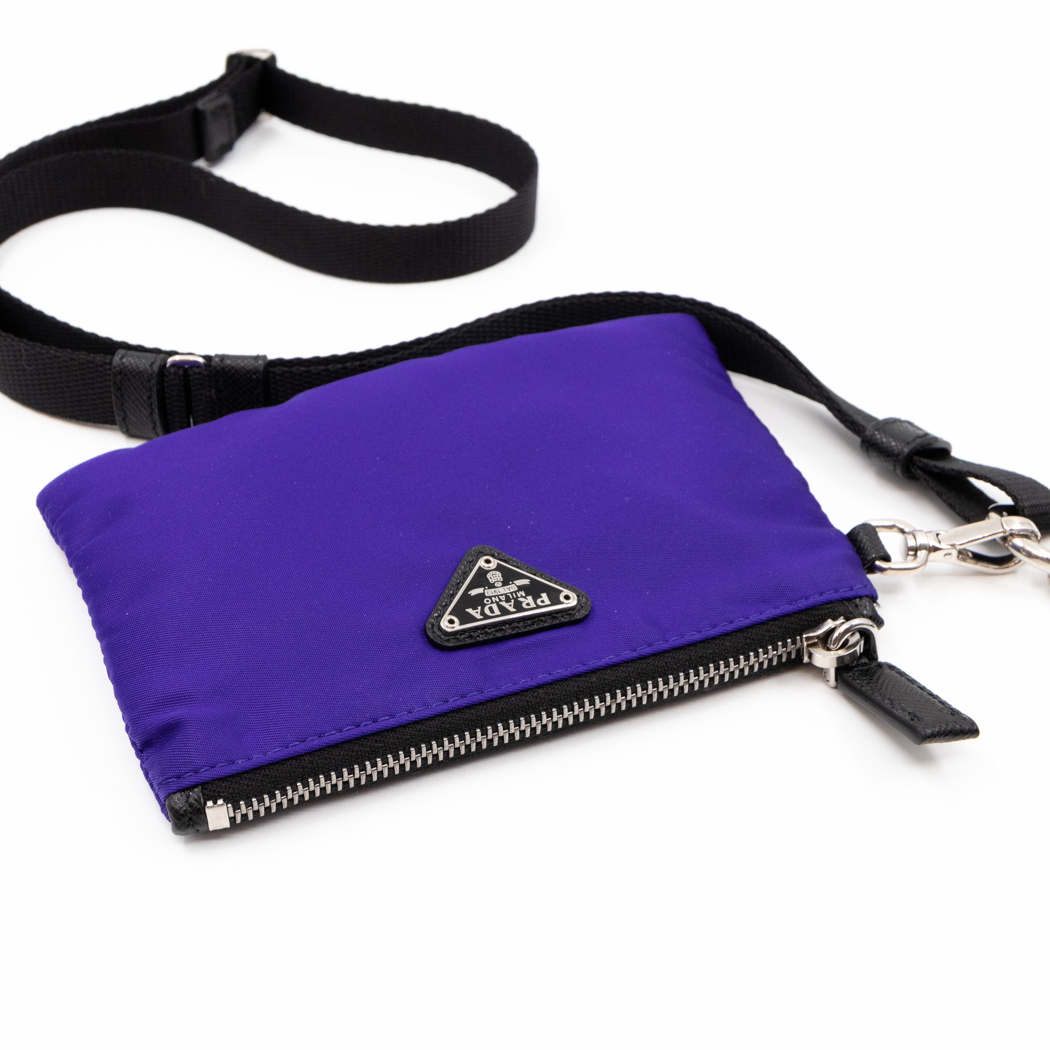 Lanyard Double Pouch Violet & Black Tessuto Nylon