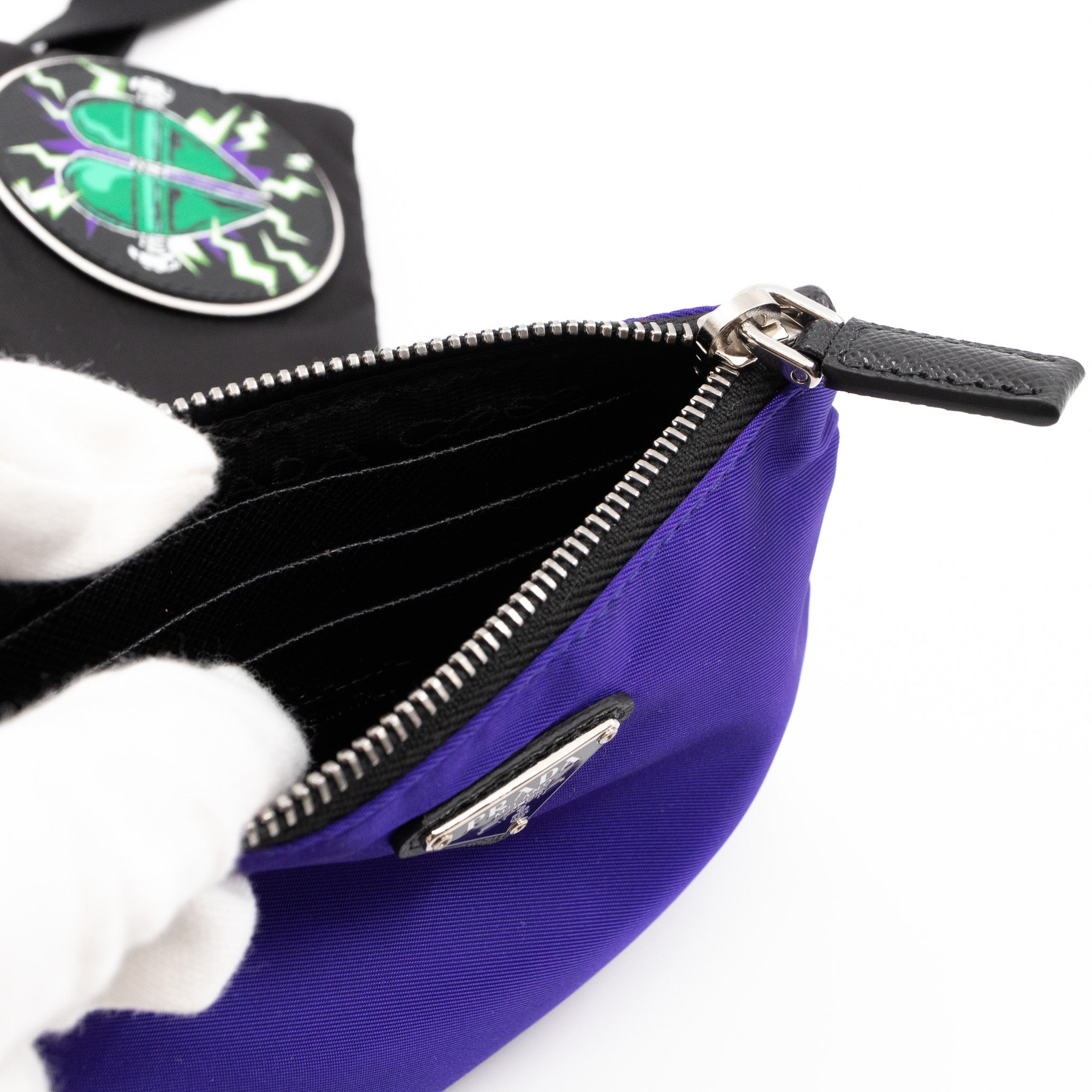 Lanyard Double Pouch Violet & Black Tessuto Nylon