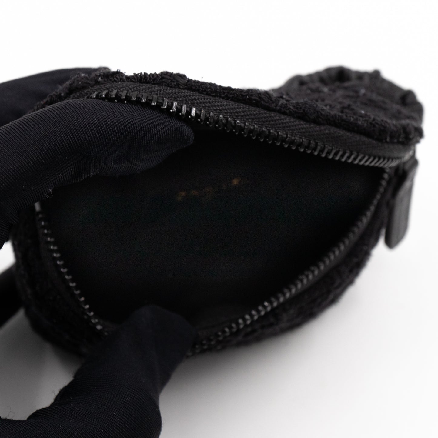 CC Arm Coin Purse Black Tweed