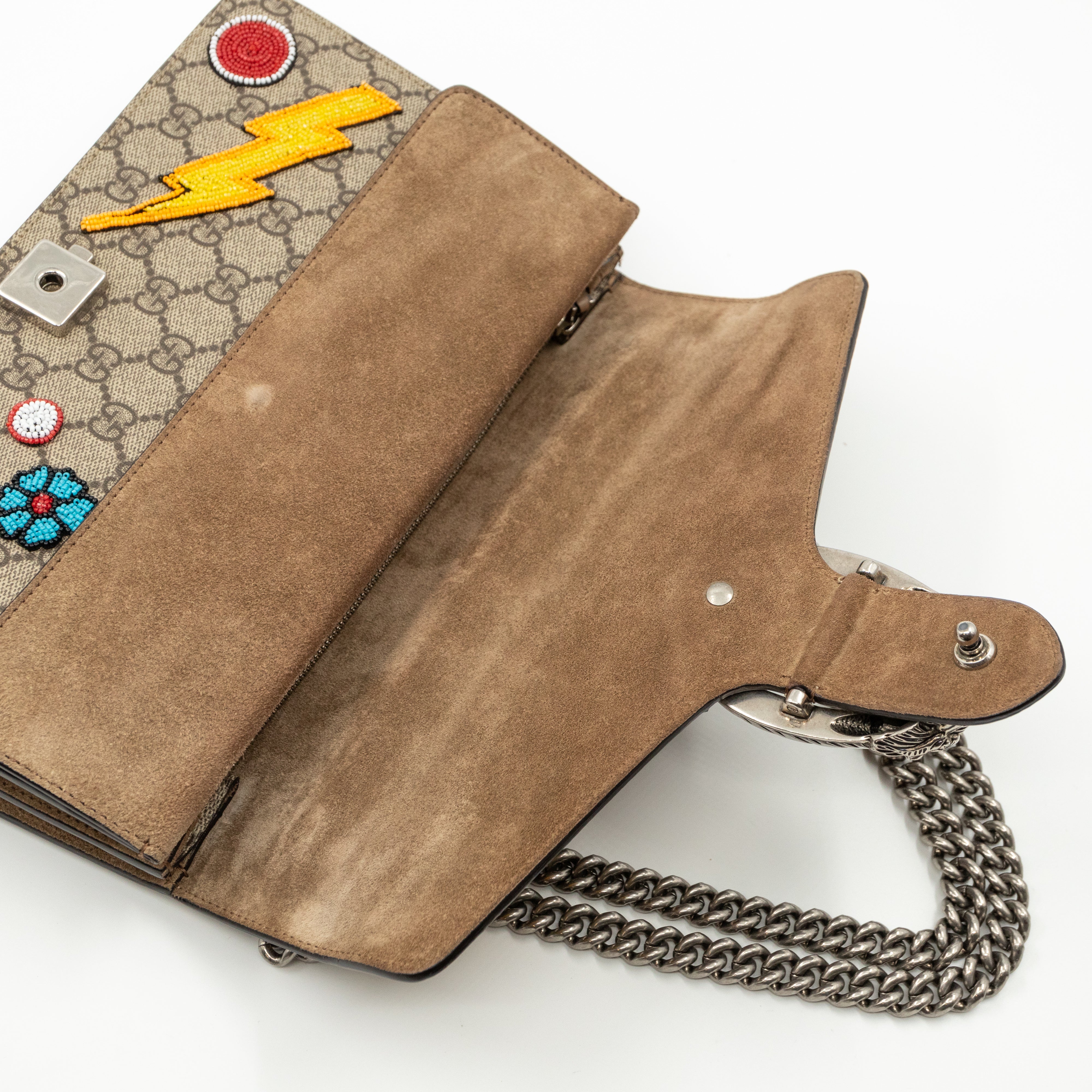 Dionysus Small GG Supreme Embroidered Birds