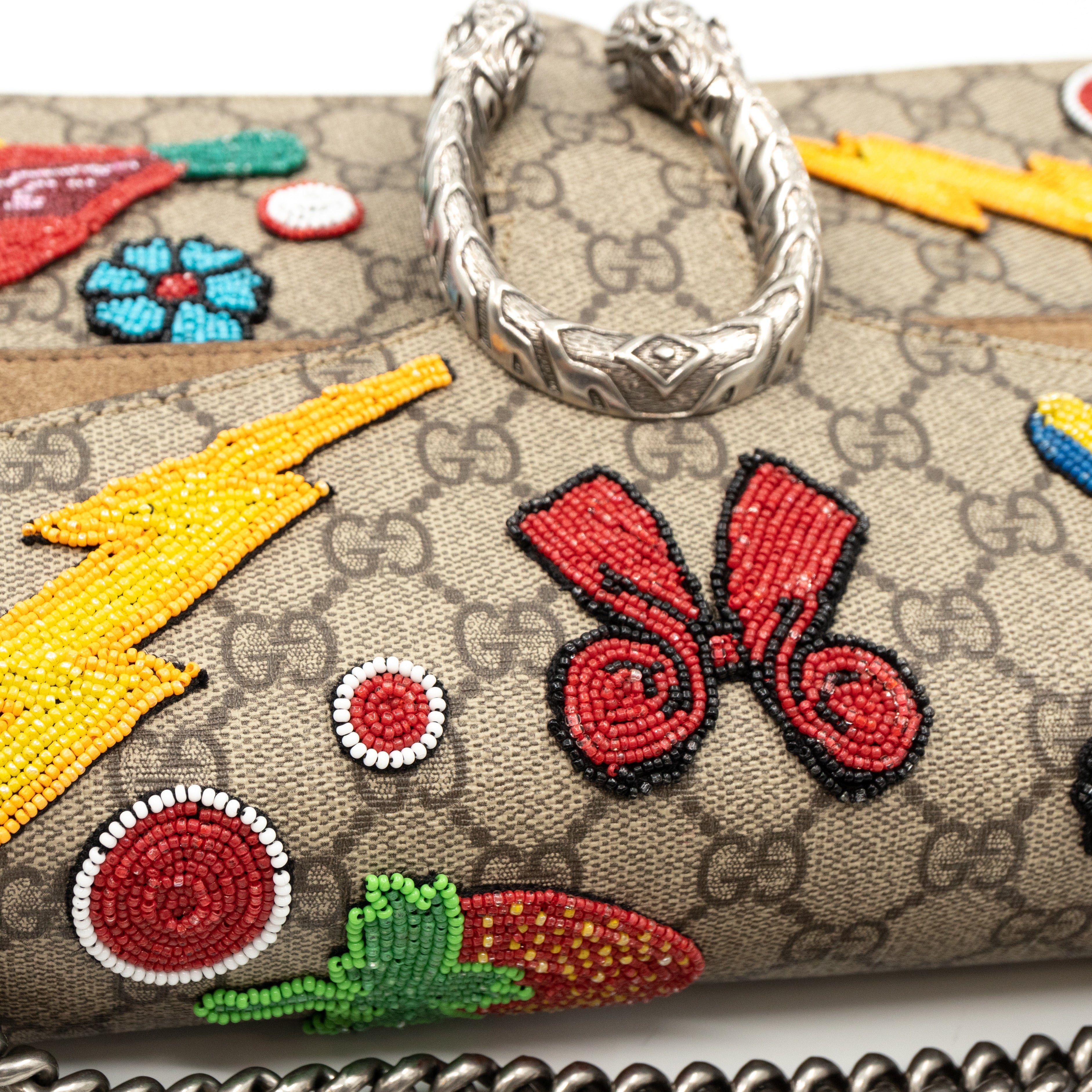 Dionysus Small GG Supreme Embroidered Birds