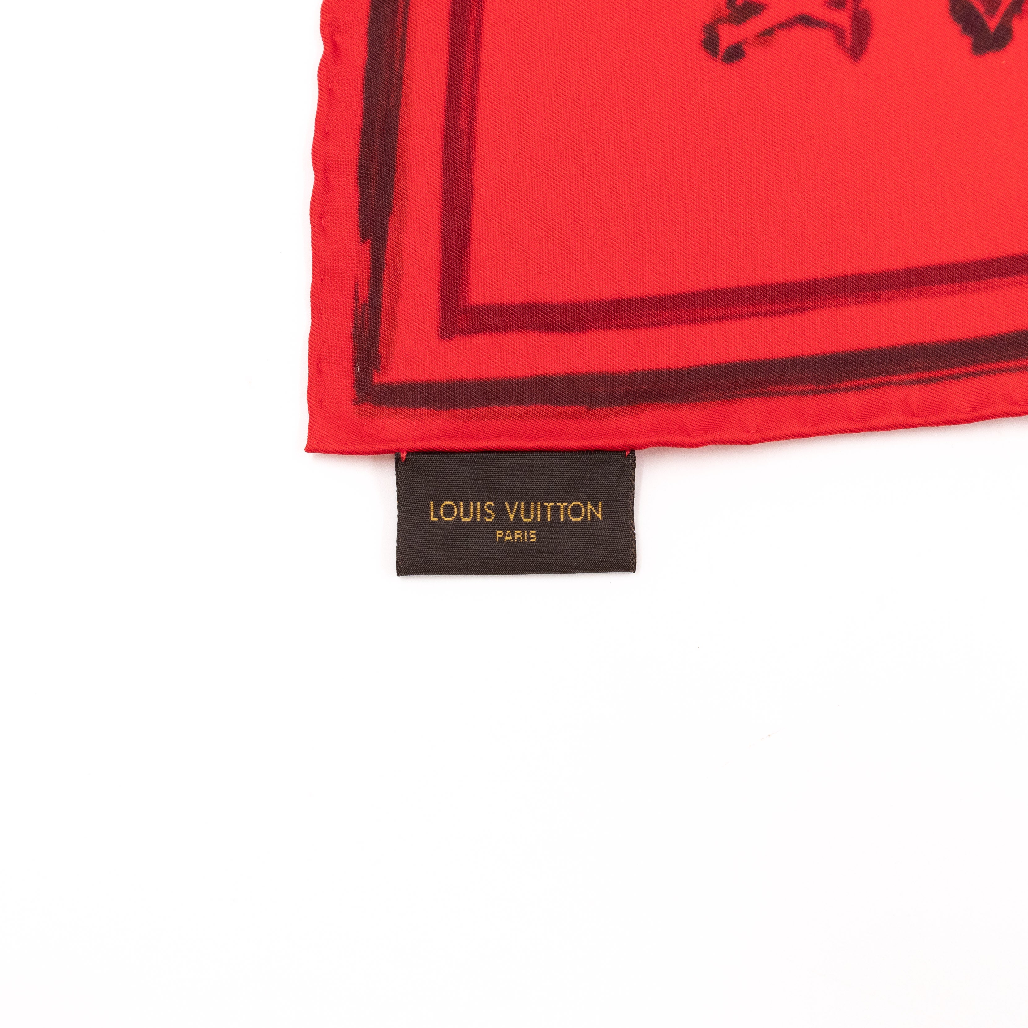 Silk Square Scarf Red Rainbow Monogram Giant