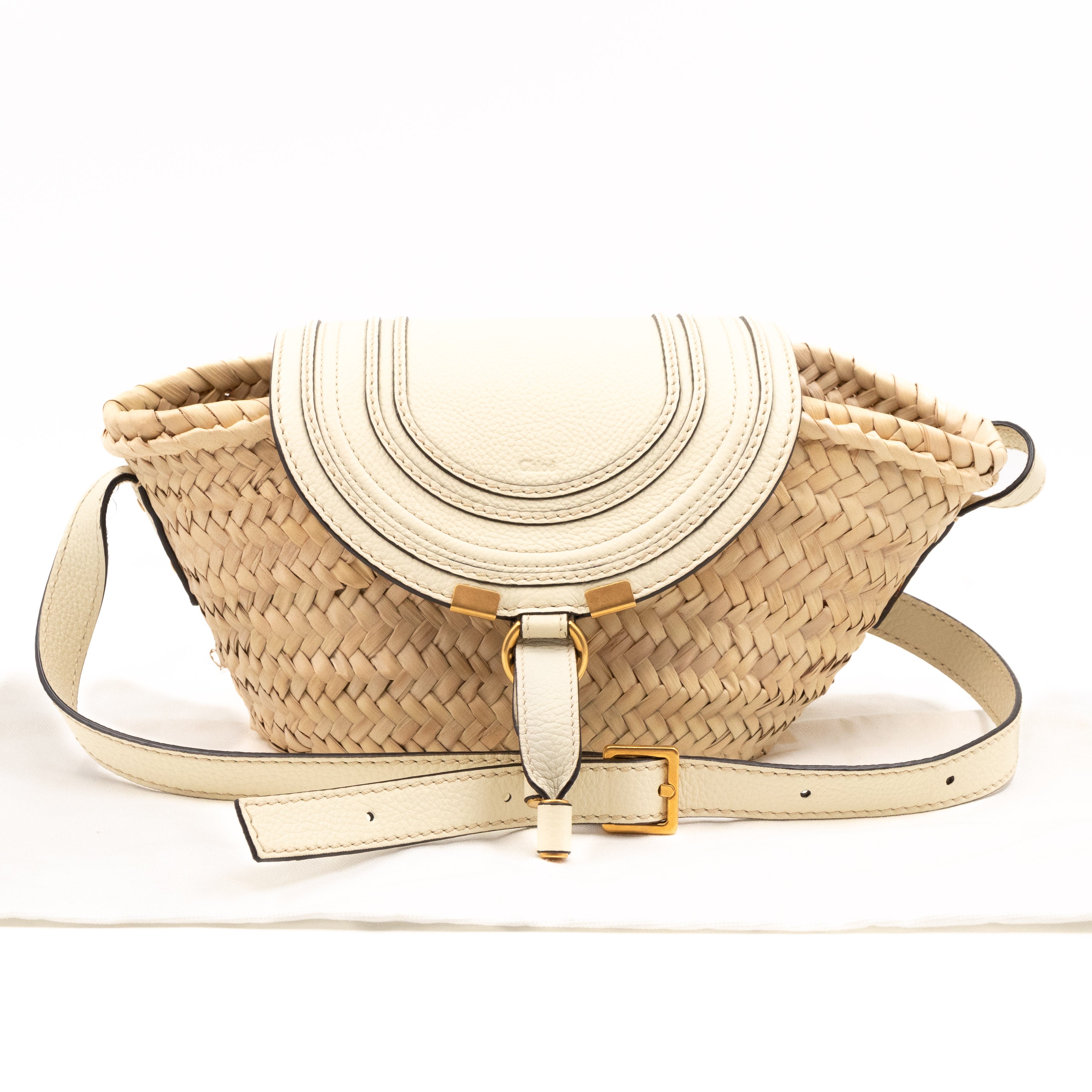 Small Marcie Wicker Straw Basket White