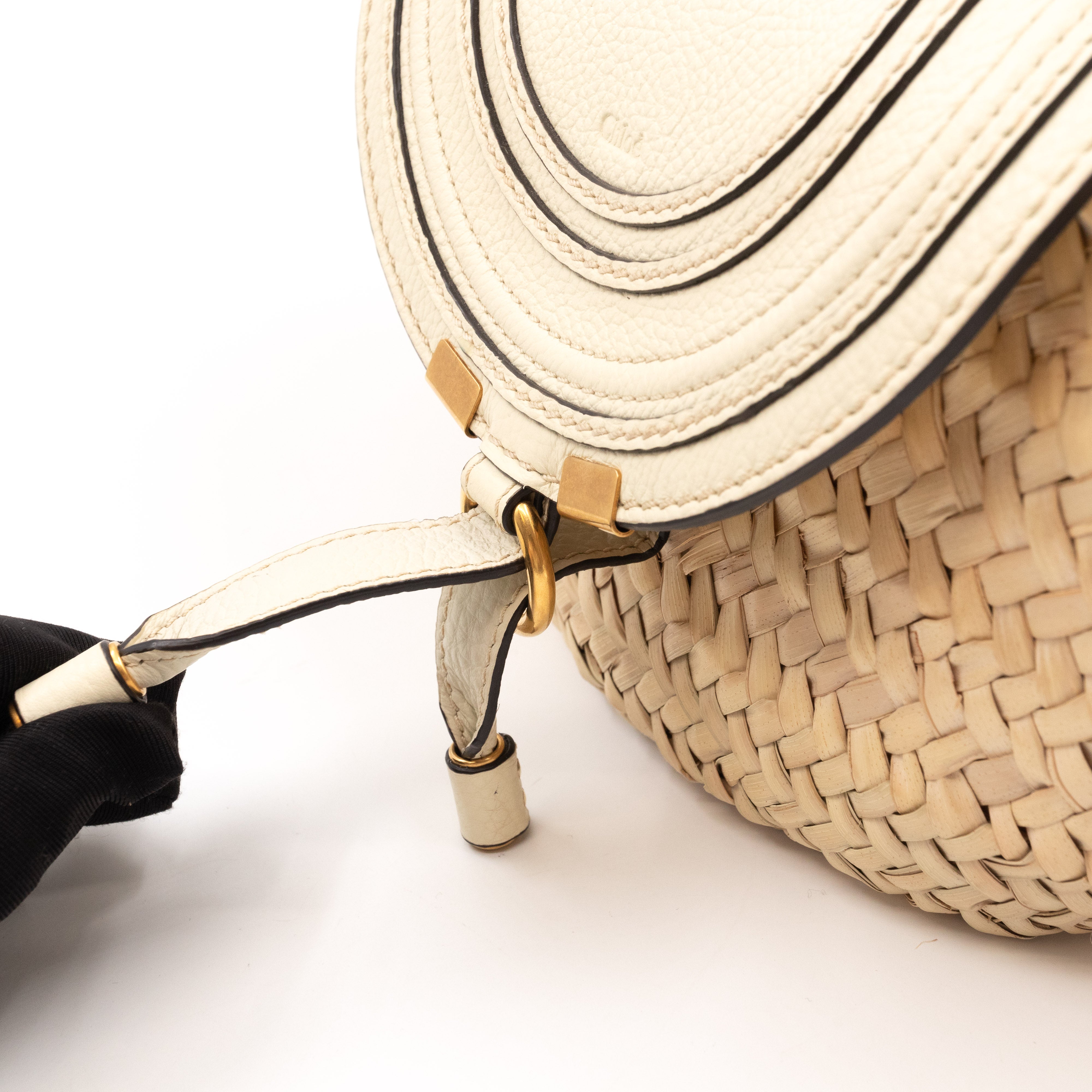 Small Marcie Wicker Straw Basket White