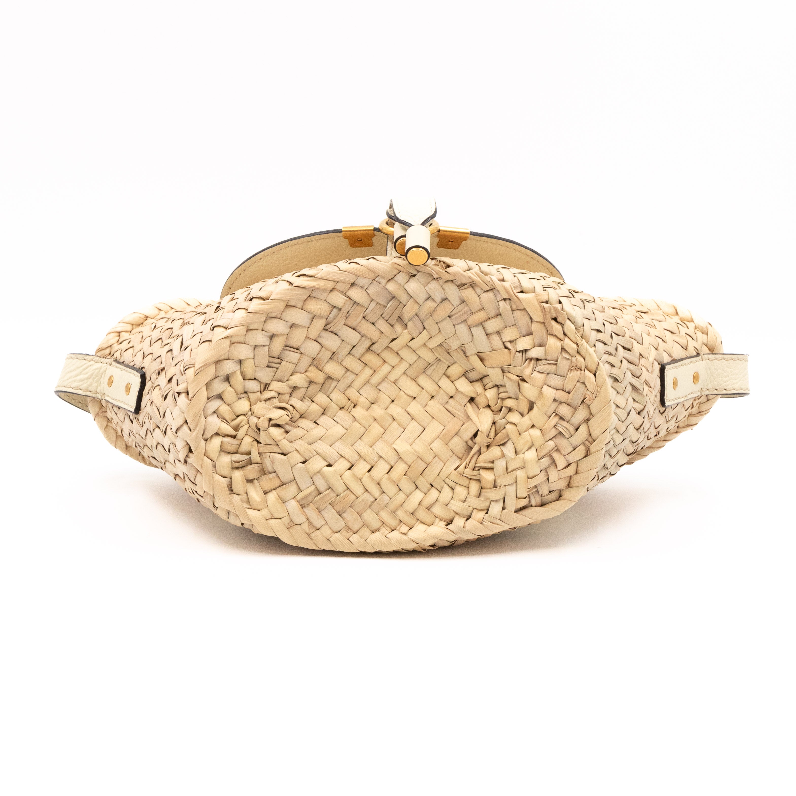 Small Marcie Wicker Straw Basket White