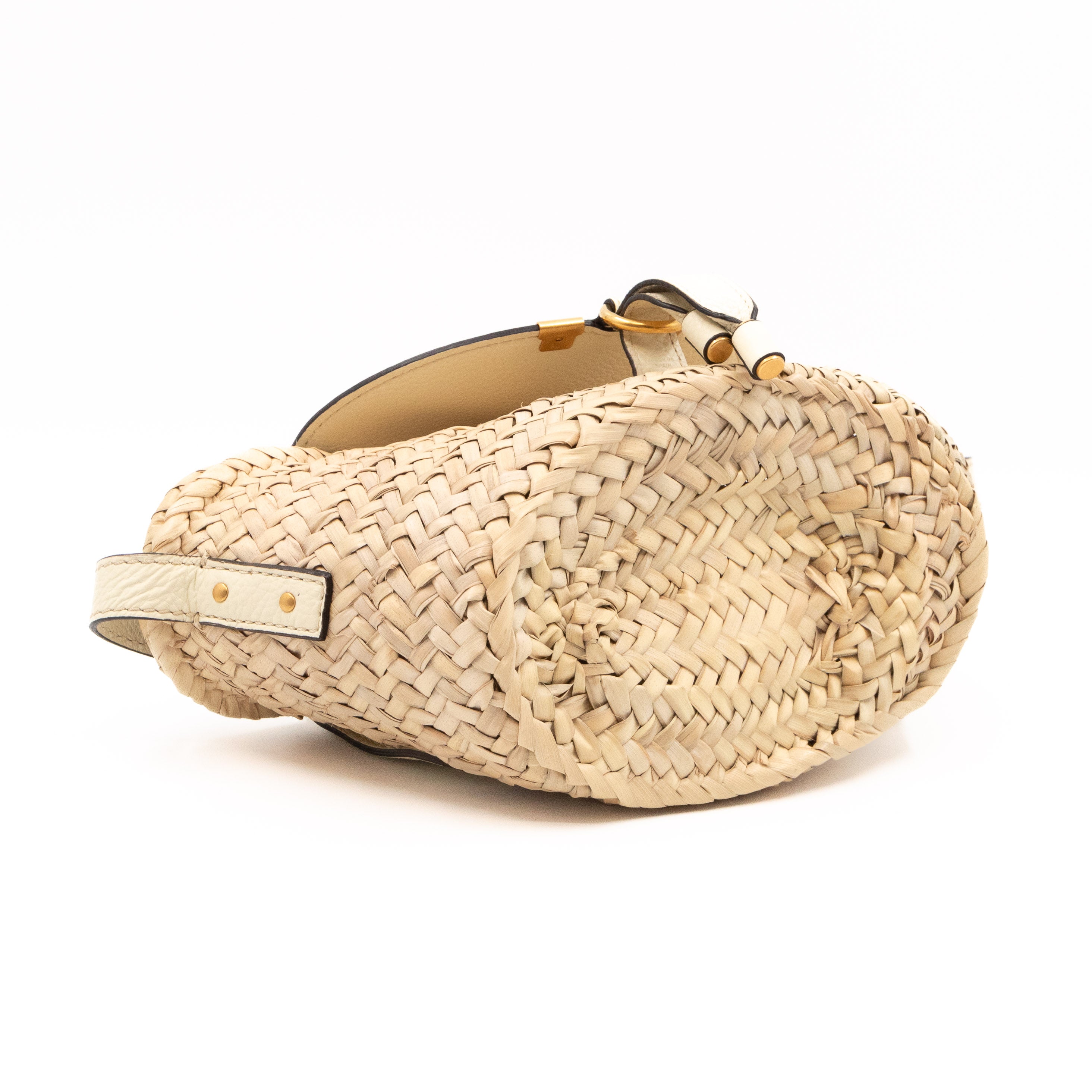 Small Marcie Wicker Straw Basket White