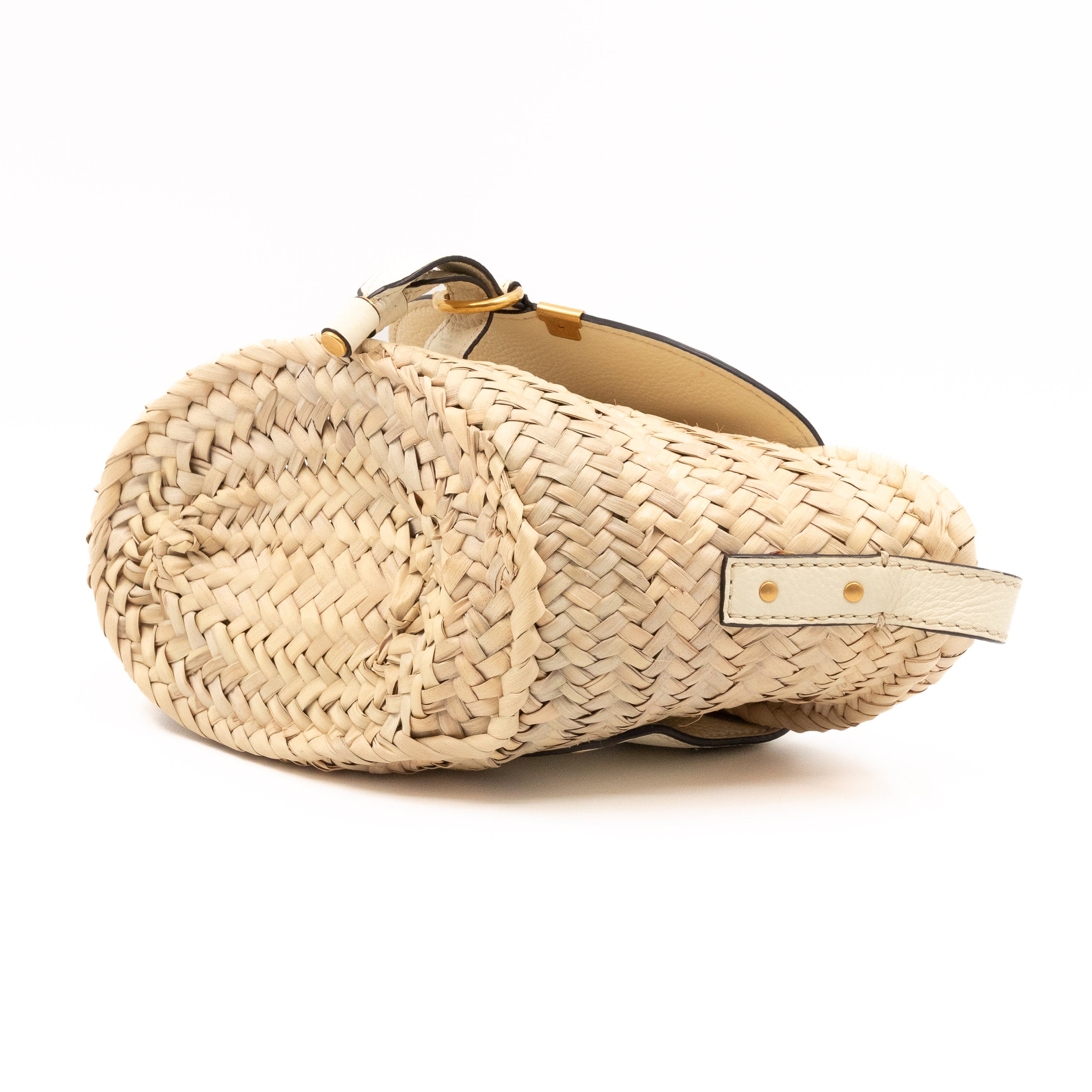 Small Marcie Wicker Straw Basket White