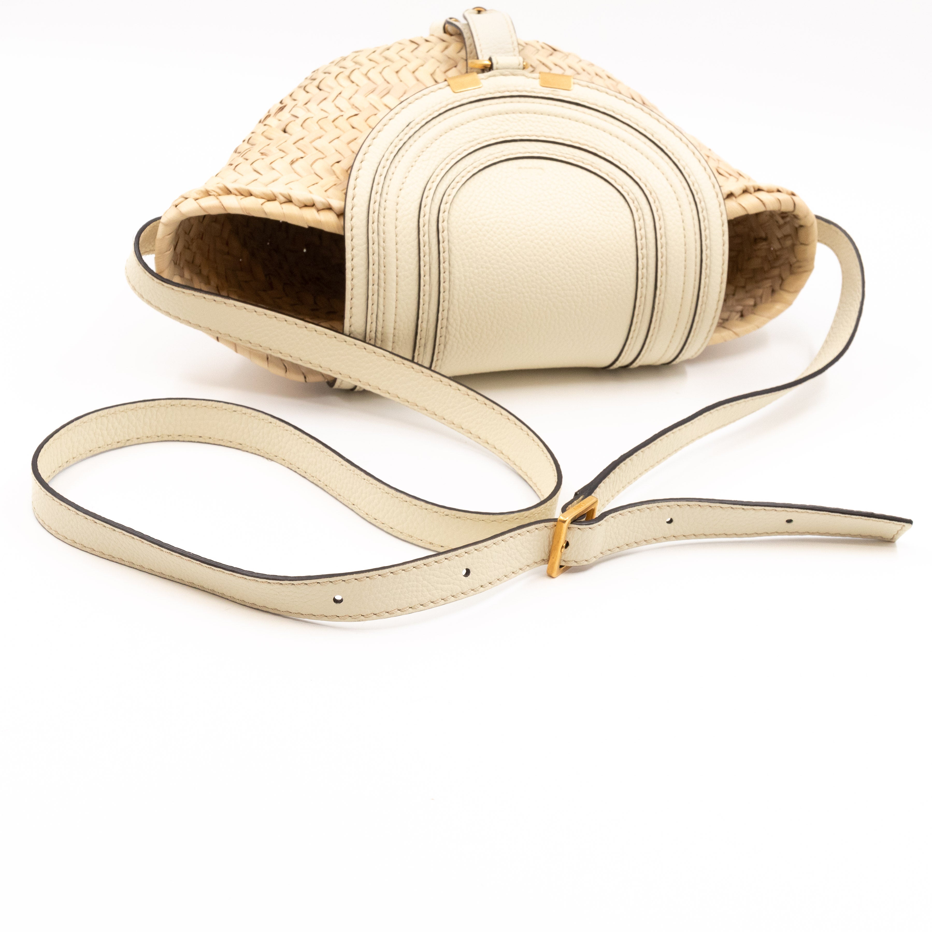 Small Marcie Wicker Straw Basket White