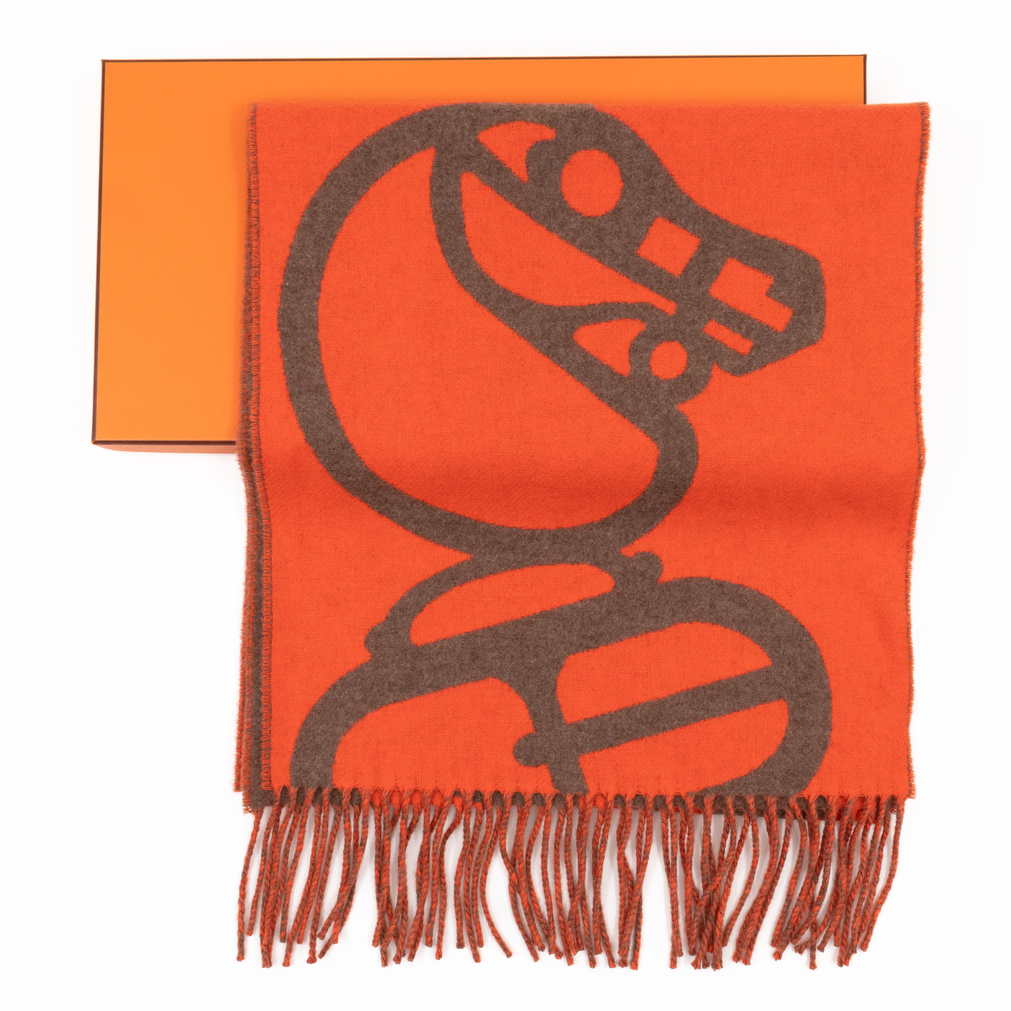Boucles et Camails Muffler Cashmere Scarf Corail Écorce