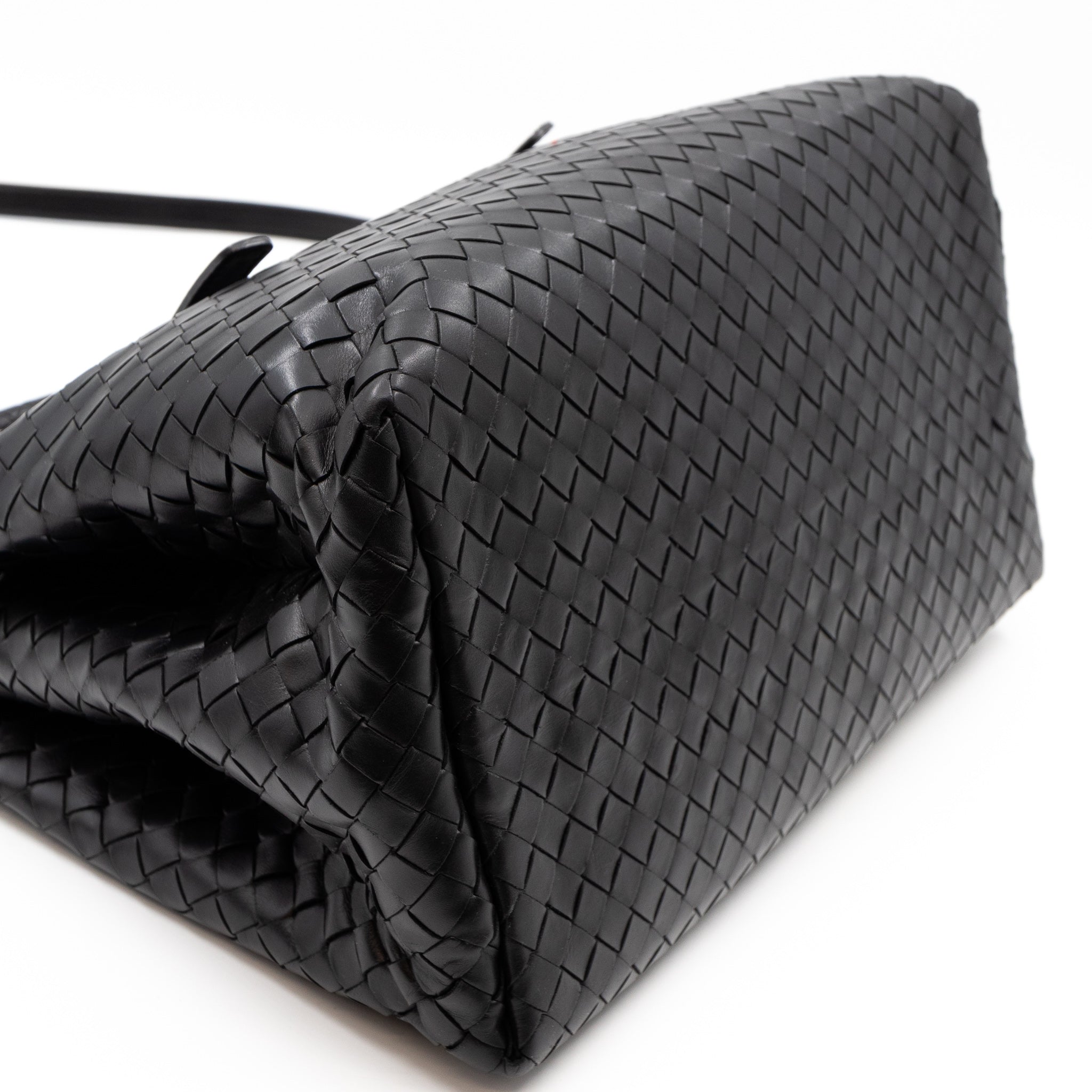 Roma Small Intrecciato Black Leather