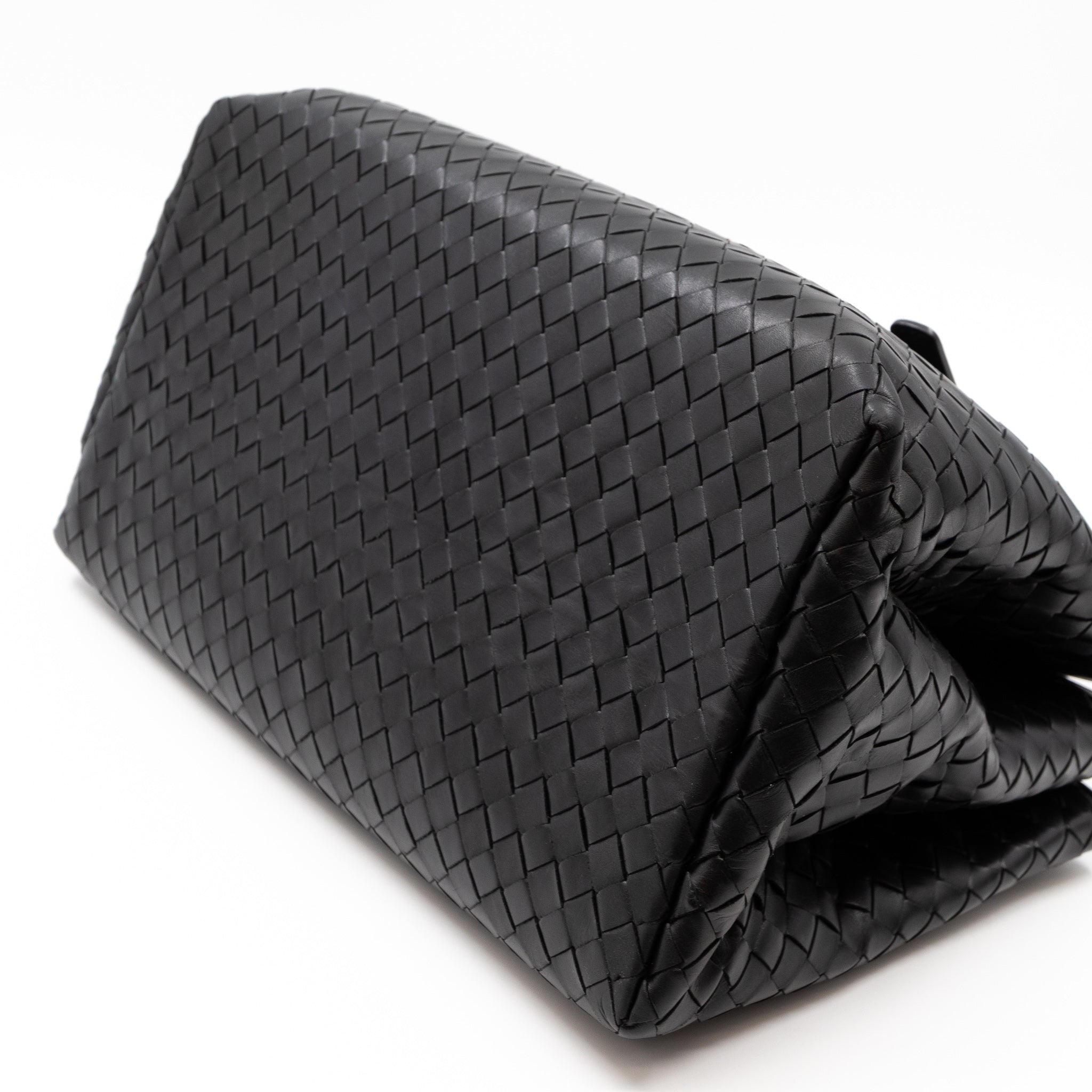 Roma Small Intrecciato Black Leather