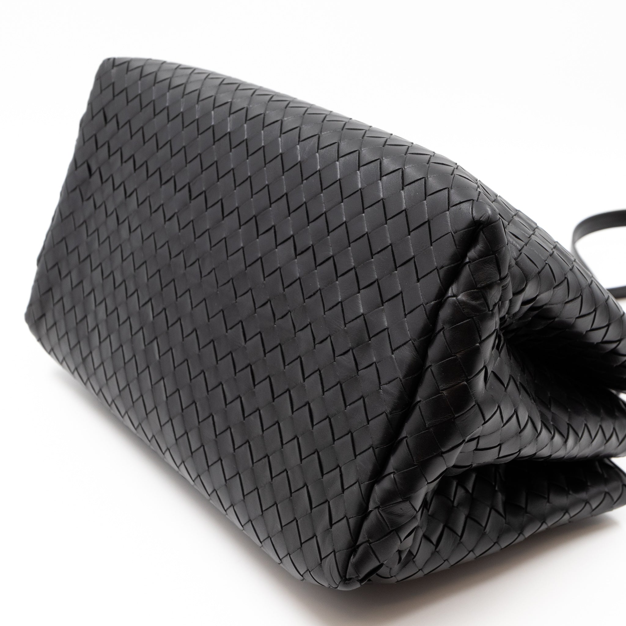 Roma Small Intrecciato Black Leather