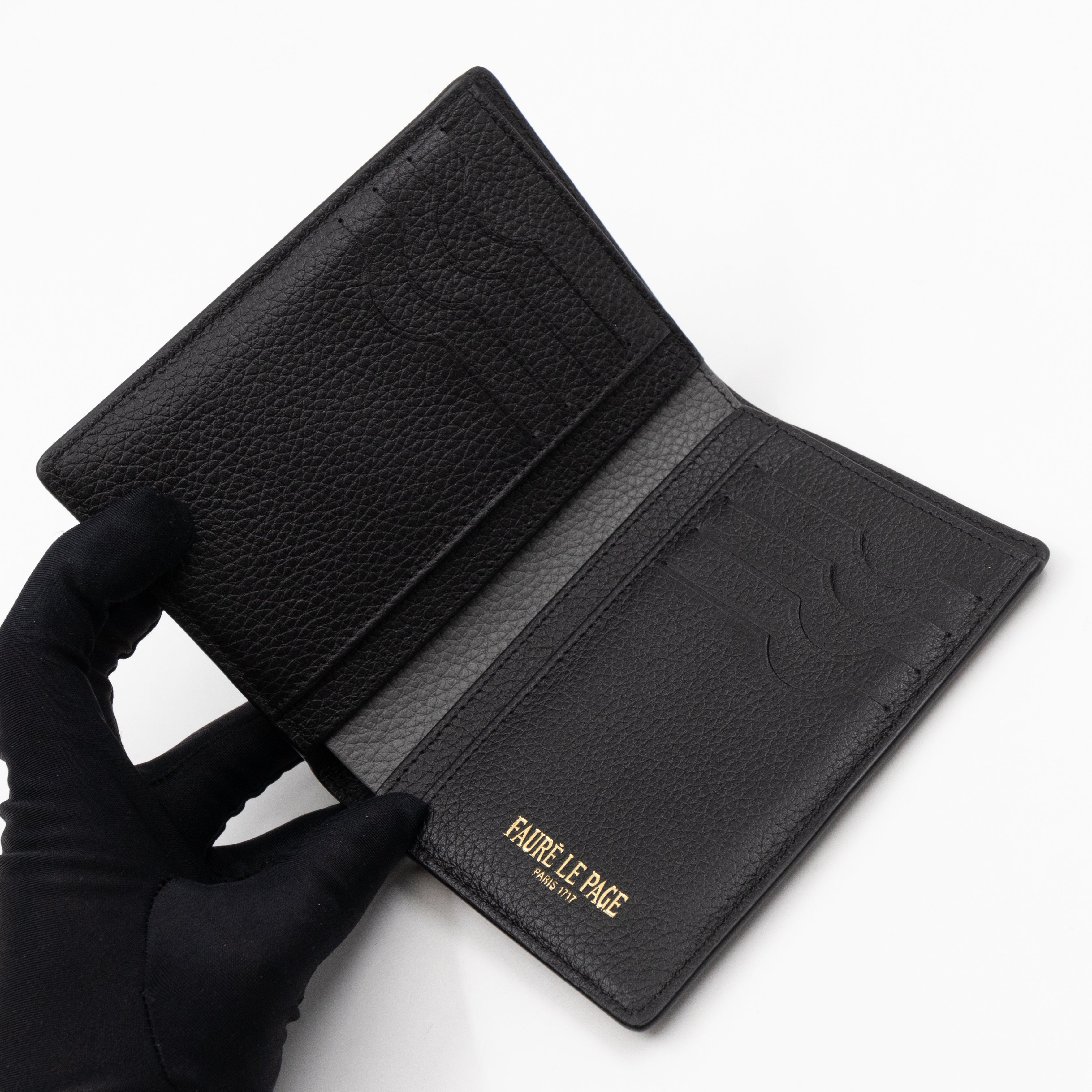 Etendard 8CC Wallet Steel Grey Scale Canvas & Black Leather
