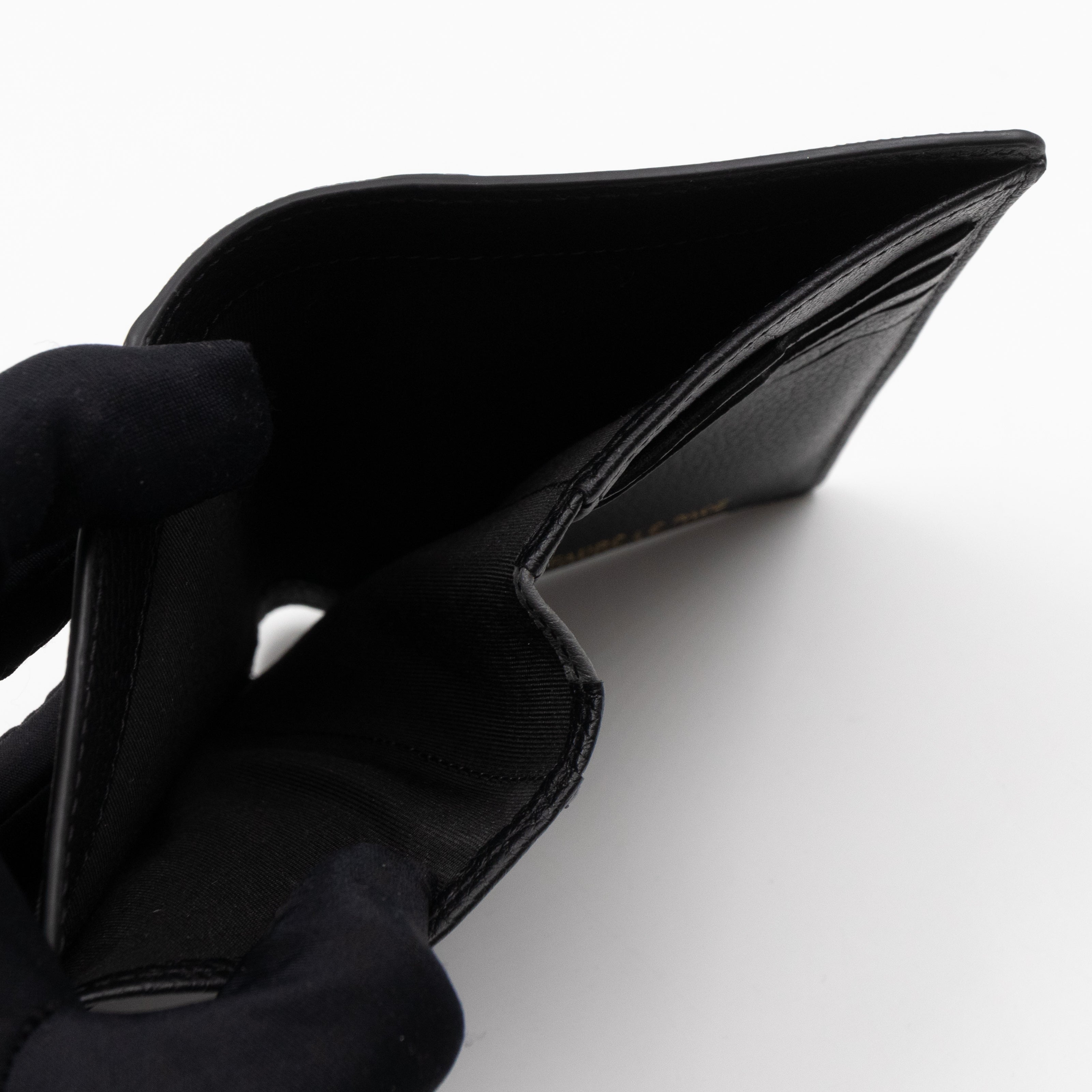 Etendard 8CC Wallet Steel Grey Scale Canvas & Black Leather