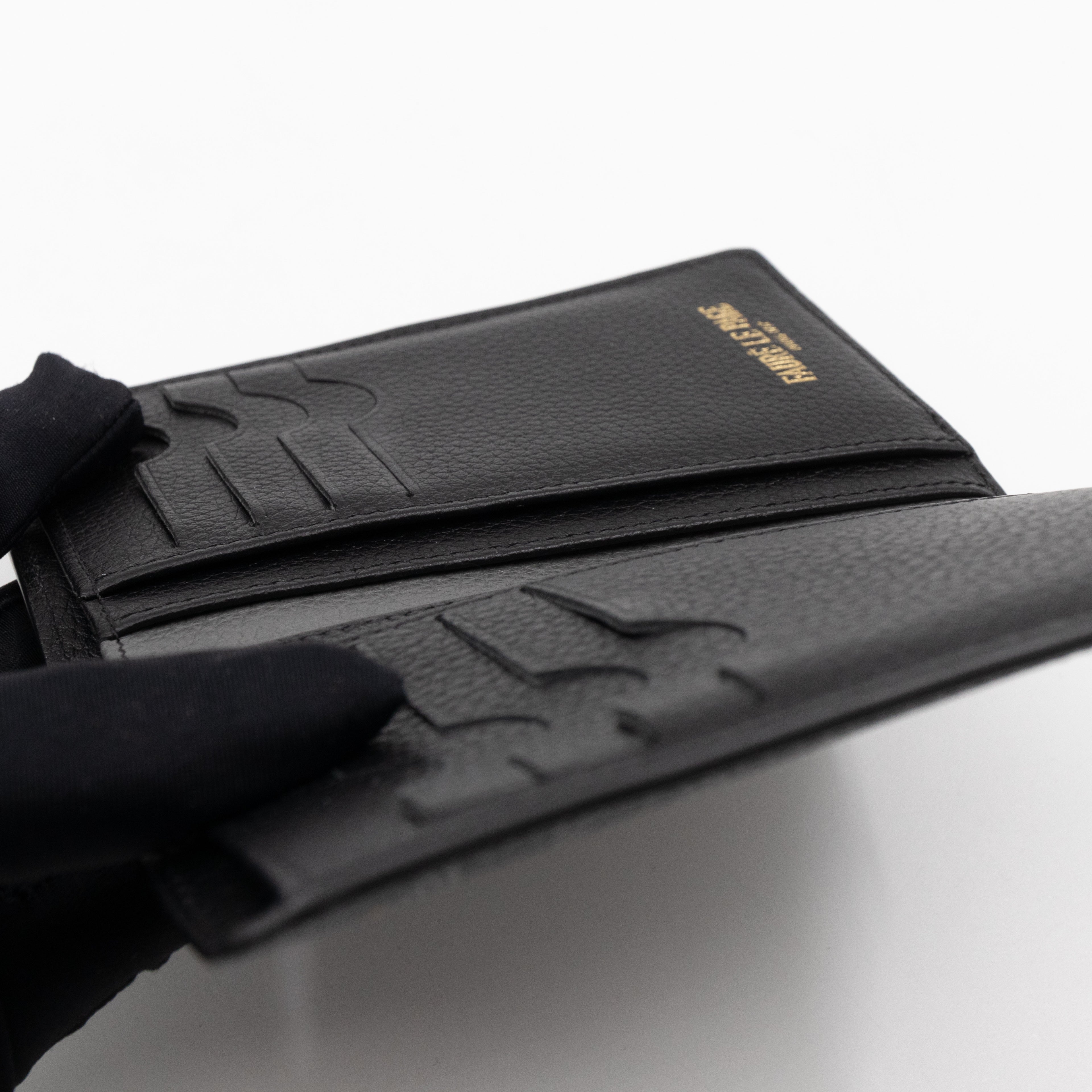 Etendard 8CC Wallet Steel Grey Scale Canvas & Black Leather