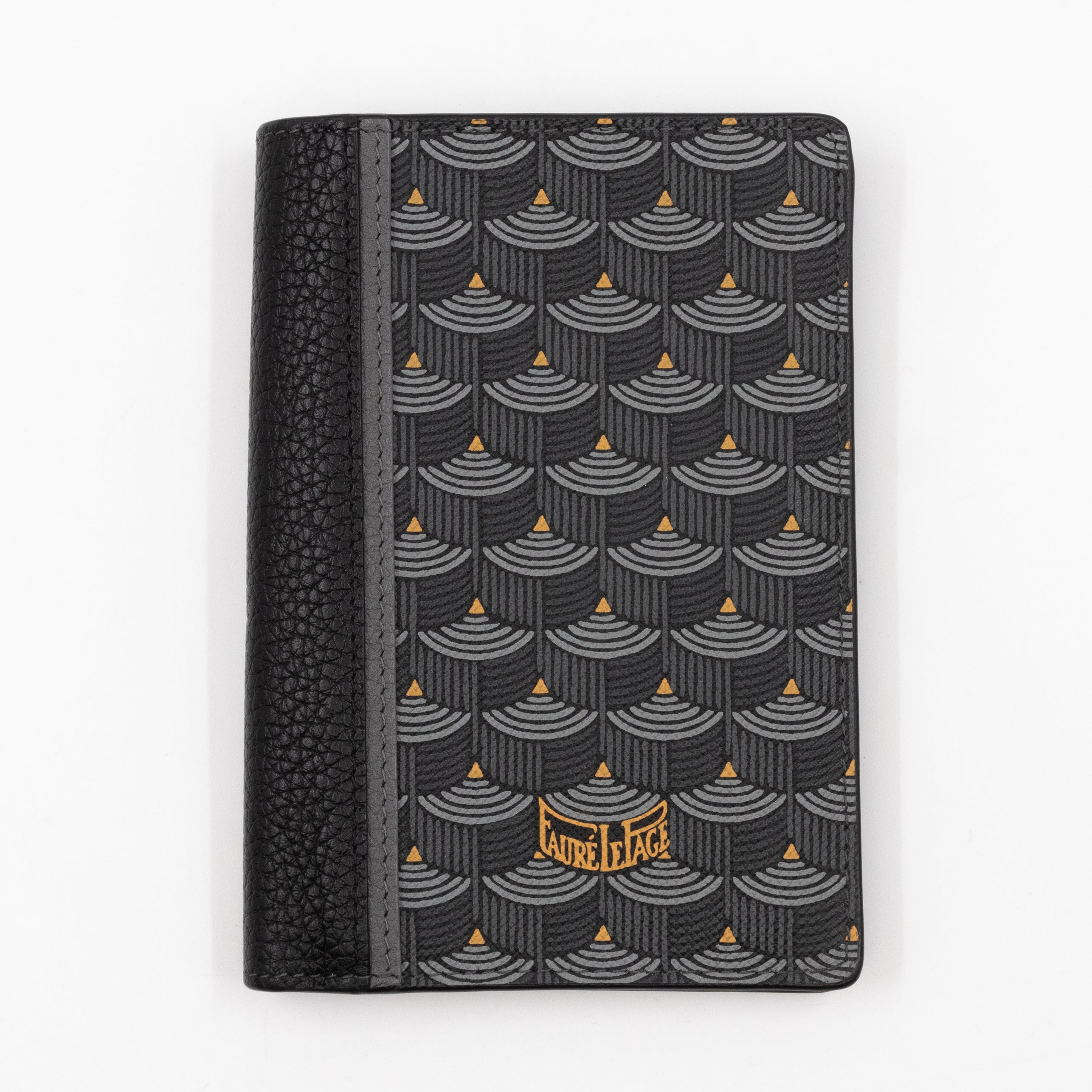 Etendard 8CC Wallet Steel Grey Scale Canvas & Black Leather
