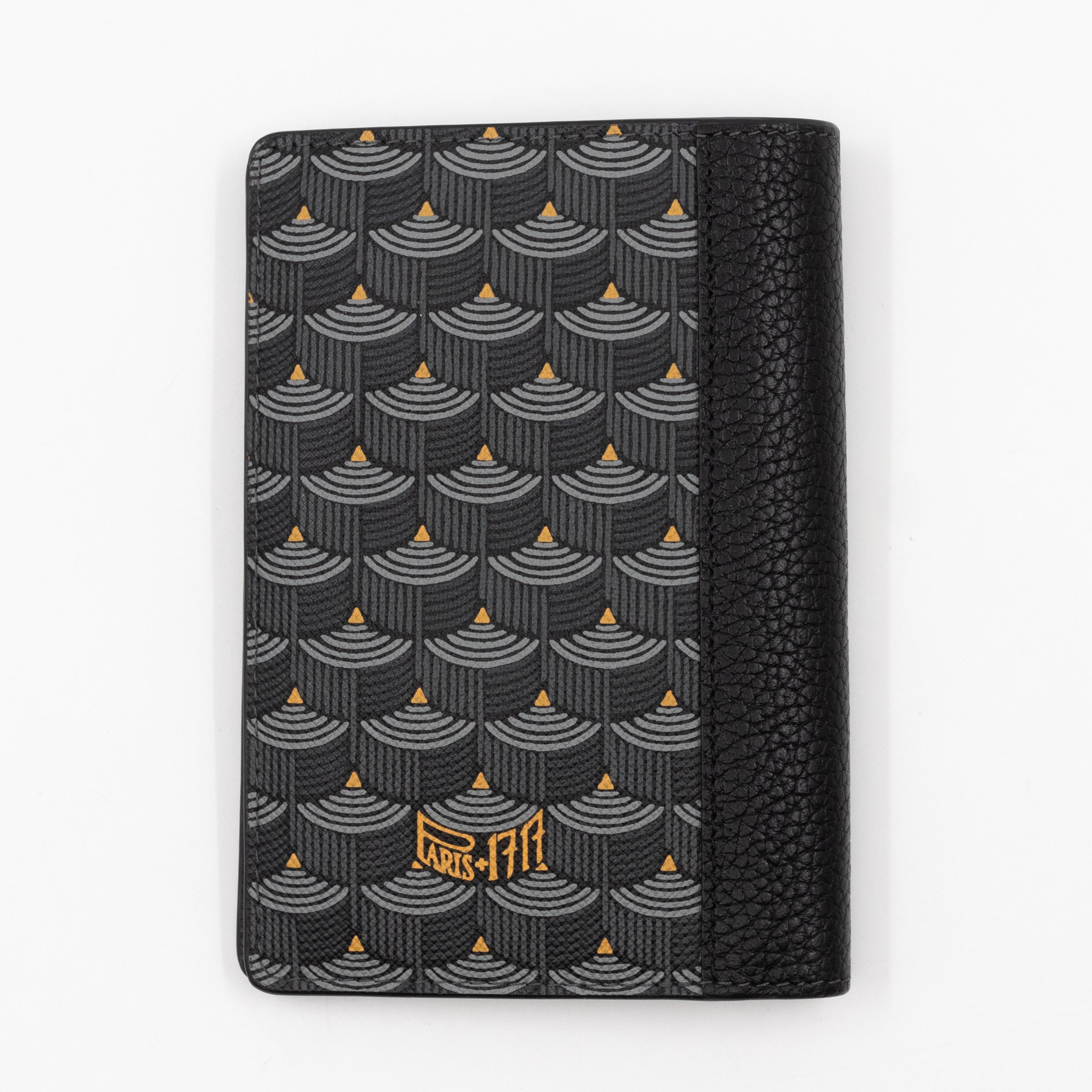 Etendard 8CC Wallet Steel Grey Scale Canvas & Black Leather