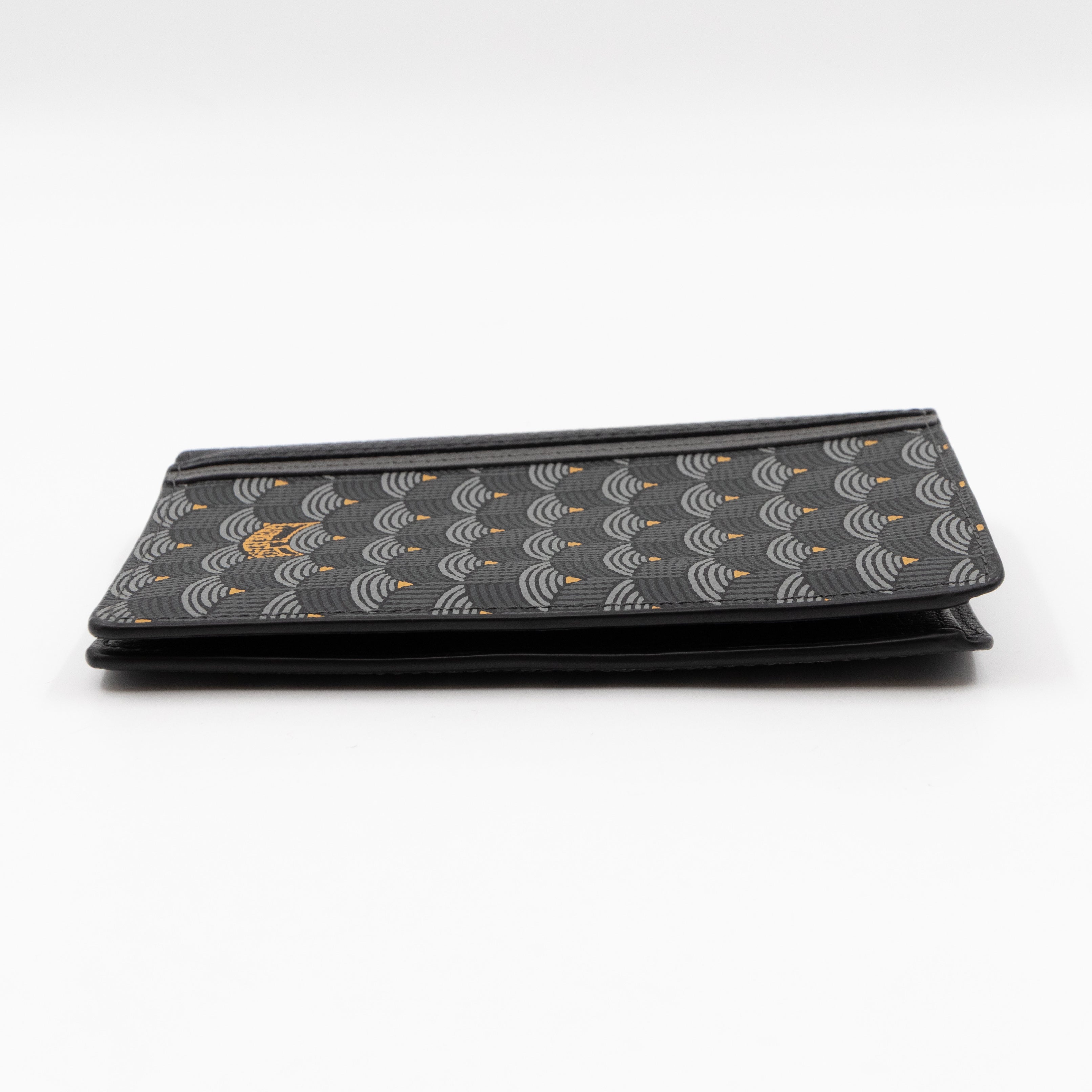 Etendard 8CC Wallet Steel Grey Scale Canvas & Black Leather