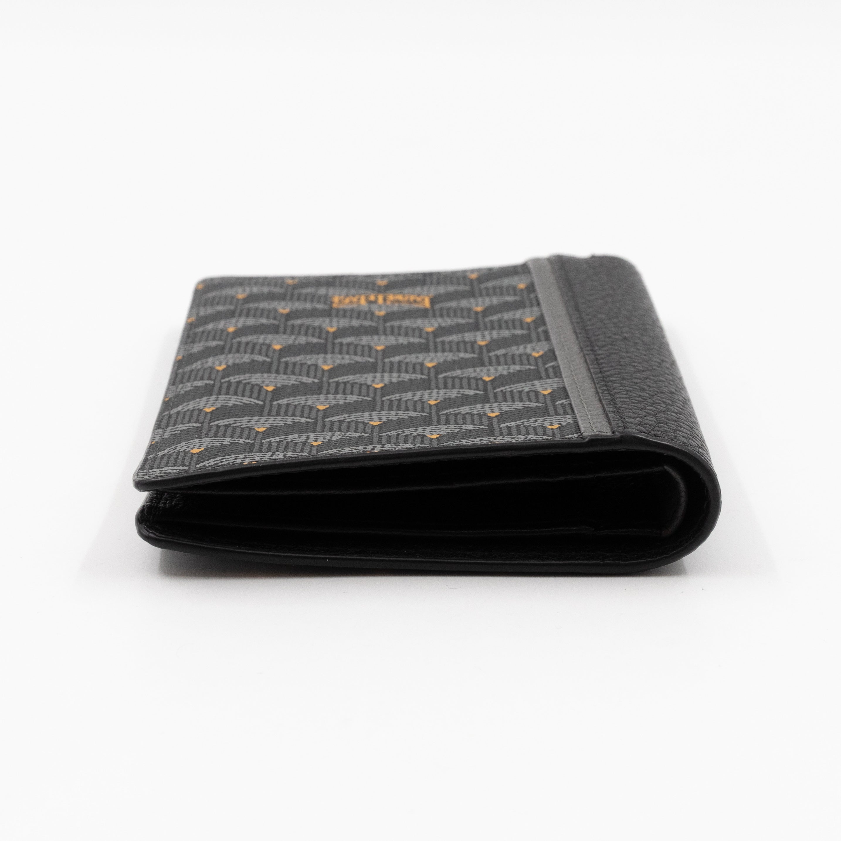 Etendard 8CC Wallet Steel Grey Scale Canvas & Black Leather