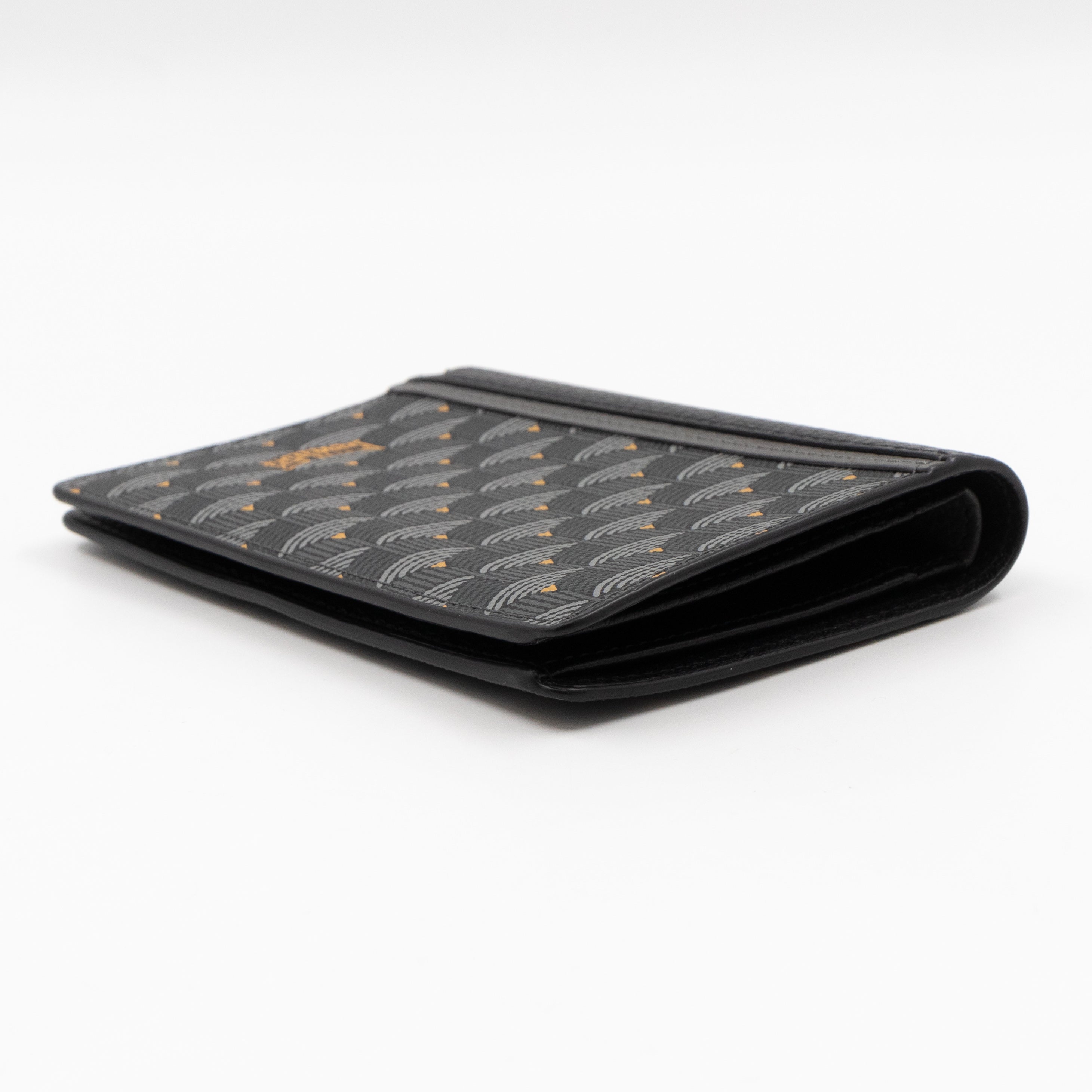 Etendard 8CC Wallet Steel Grey Scale Canvas & Black Leather