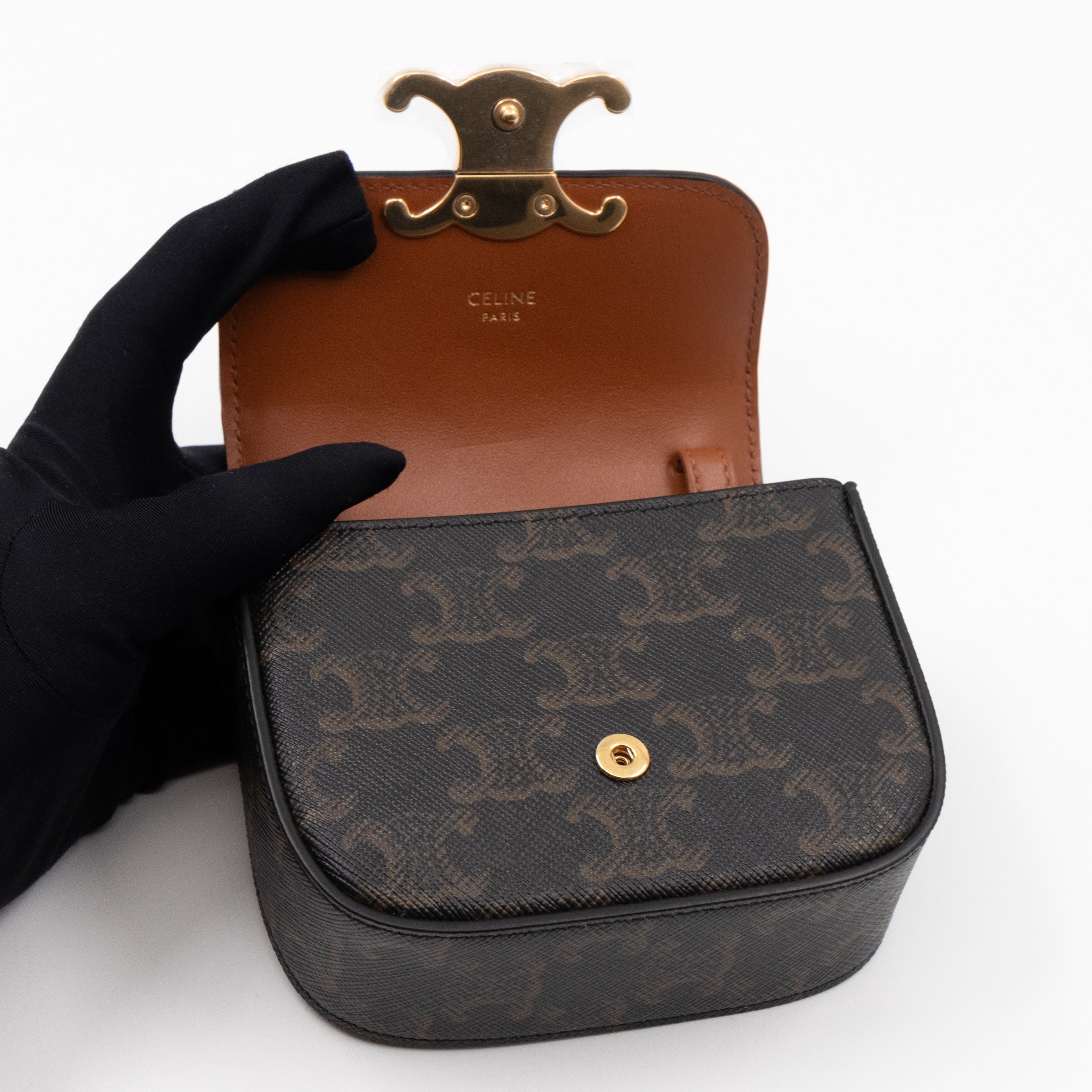 Mini Claude In Triomphe Canvas And Calfskin Tan